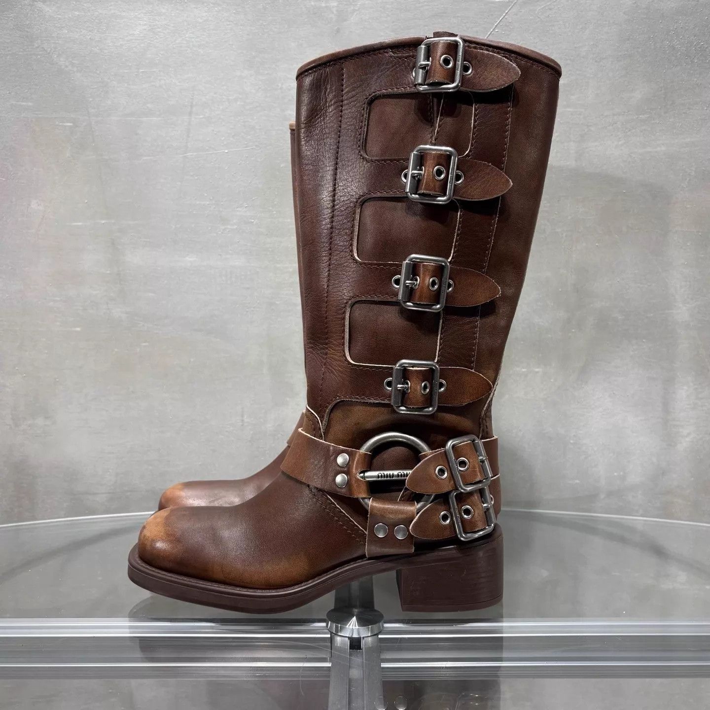 Miu Miu MIU MIU Brown Riding Boots EU38 YH25451 Size US 7.5 / IT 37.5 - 3 Thumbnail