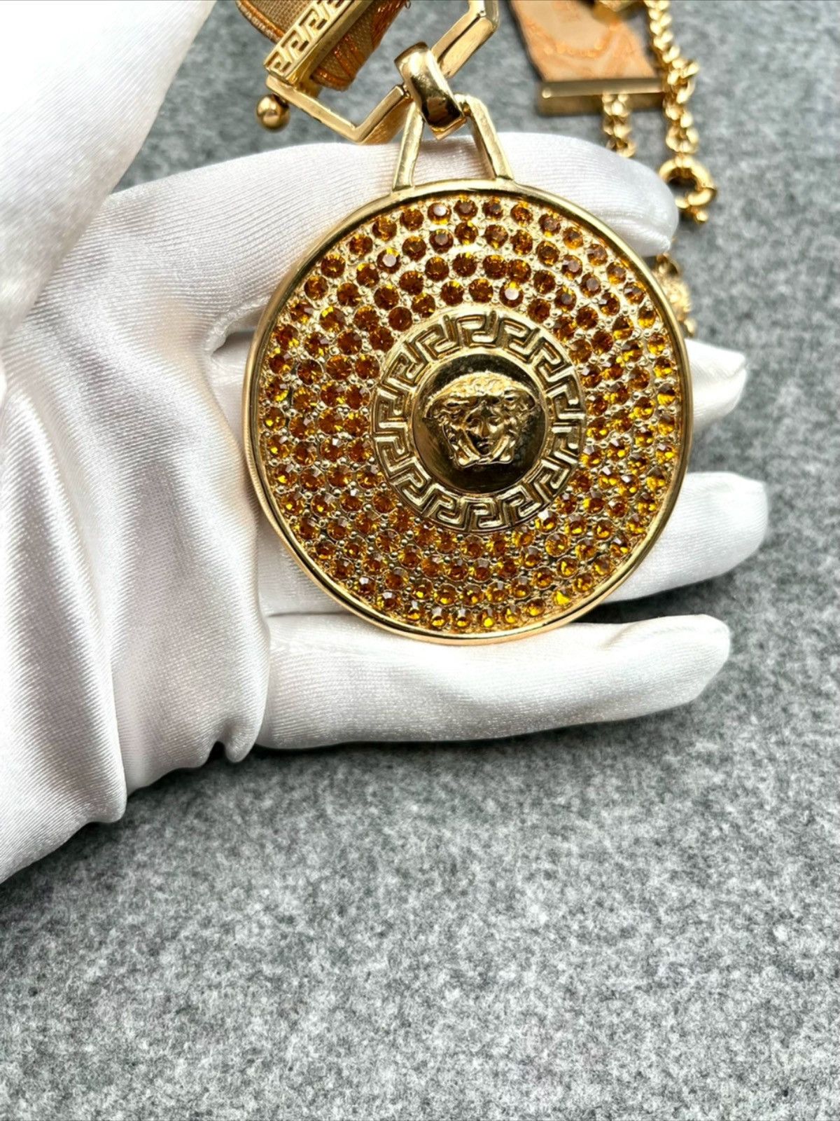 Versace Gianni Versace Crystal Medusa Necklace Size ONE SIZE - 5 Thumbnail