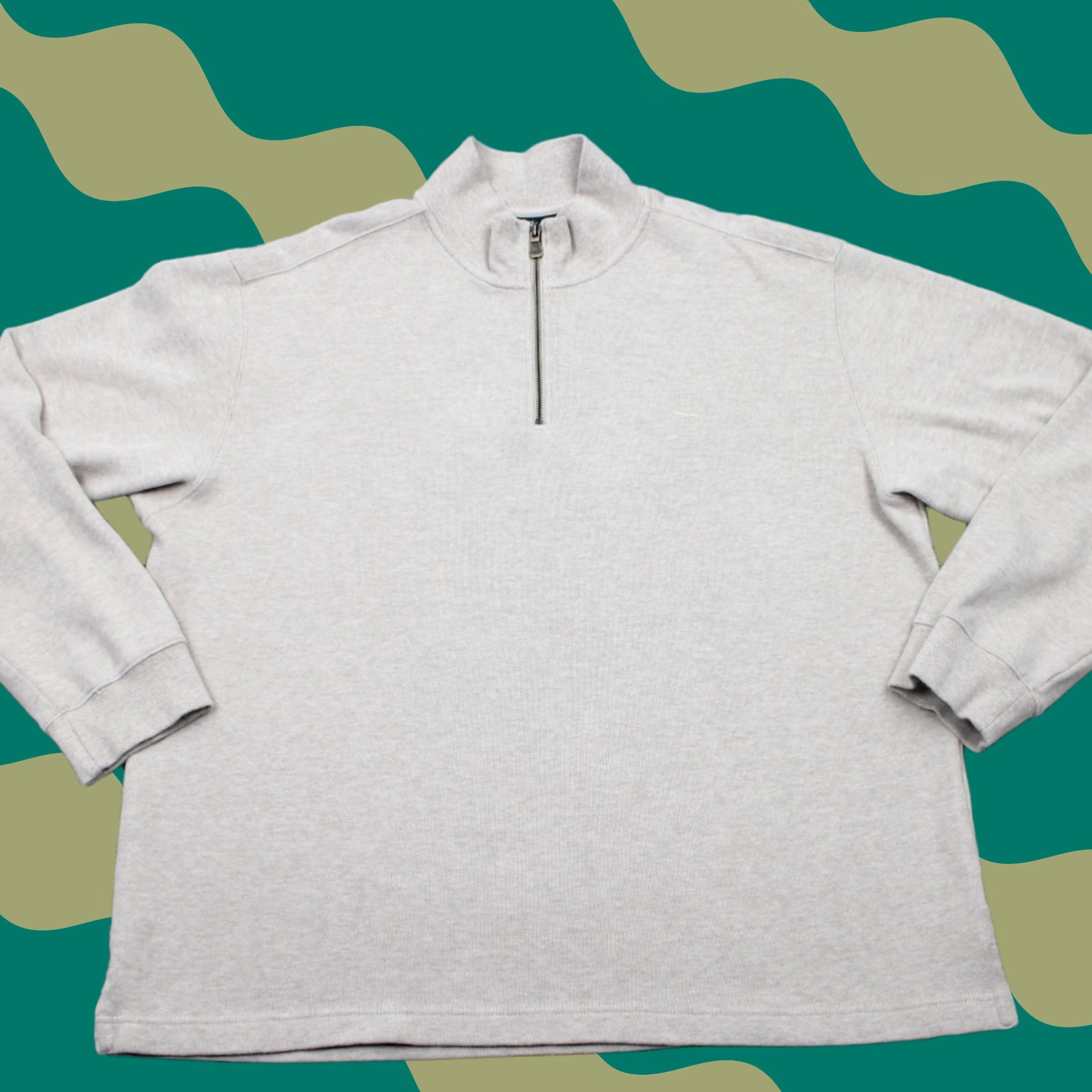 Rodd & Gunn Rodd & Gunn Sweatshirt Mens 3XL Beige 1/4 Zip L/S Pullover Knit Cotton Mock Neck Long Sleeve Solid Logo Zipper Vintage No Size US XXL / EU 58 / 5 - 1 Thumbnail