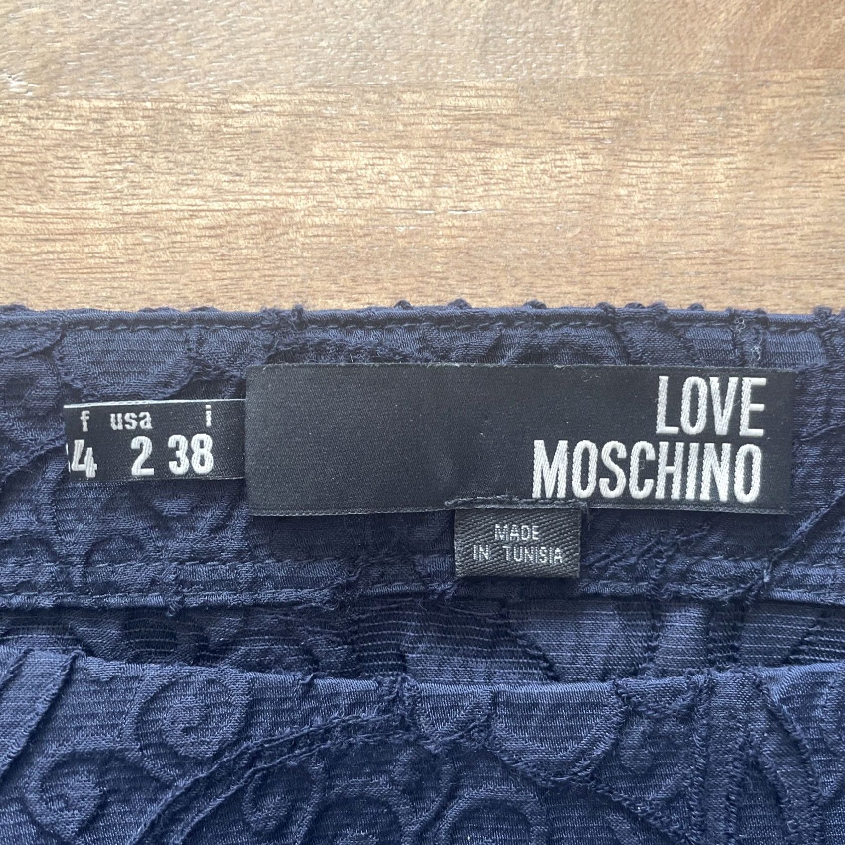 Moschino VINTAGE Love Moschino Blue Jacquard Floral Embroidered Sheath Midi Dress Womens Size 2 Size XS / US 0-2 / IT 36-38 - 3 Thumbnail