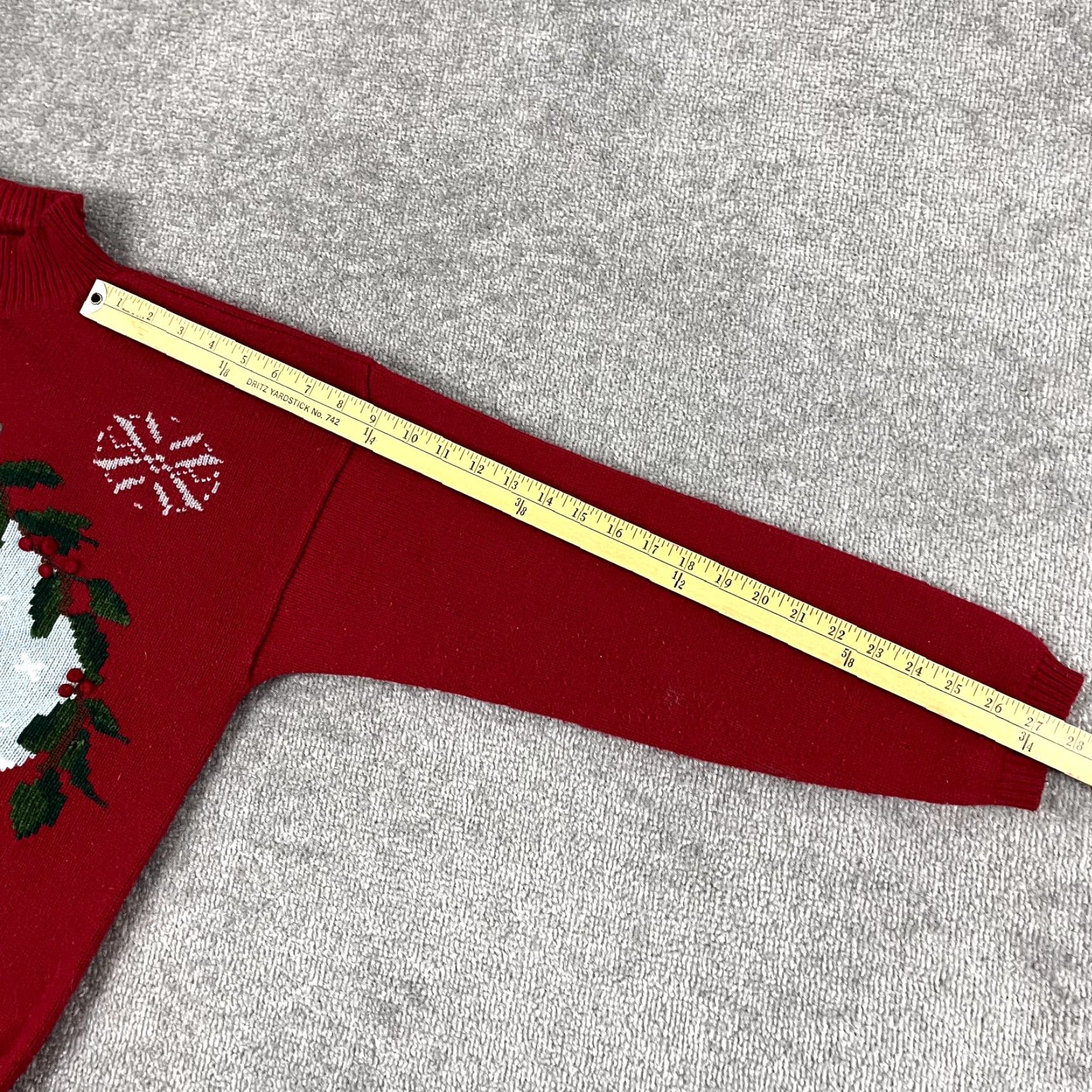 Vintage KAREN SCOTT Sweater Women Large Red Angora Blend Mock Neck Christmas Holiday Casual Workwear Knit Pullover Size L / US 10 / IT 46 - 6 Thumbnail