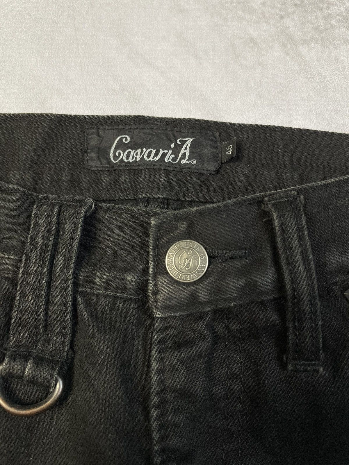 Tornado Mart 2000s CavariA Pierced Mud Max Style Studded Distressed Denim Size US 30 / EU 46 - 7 Thumbnail