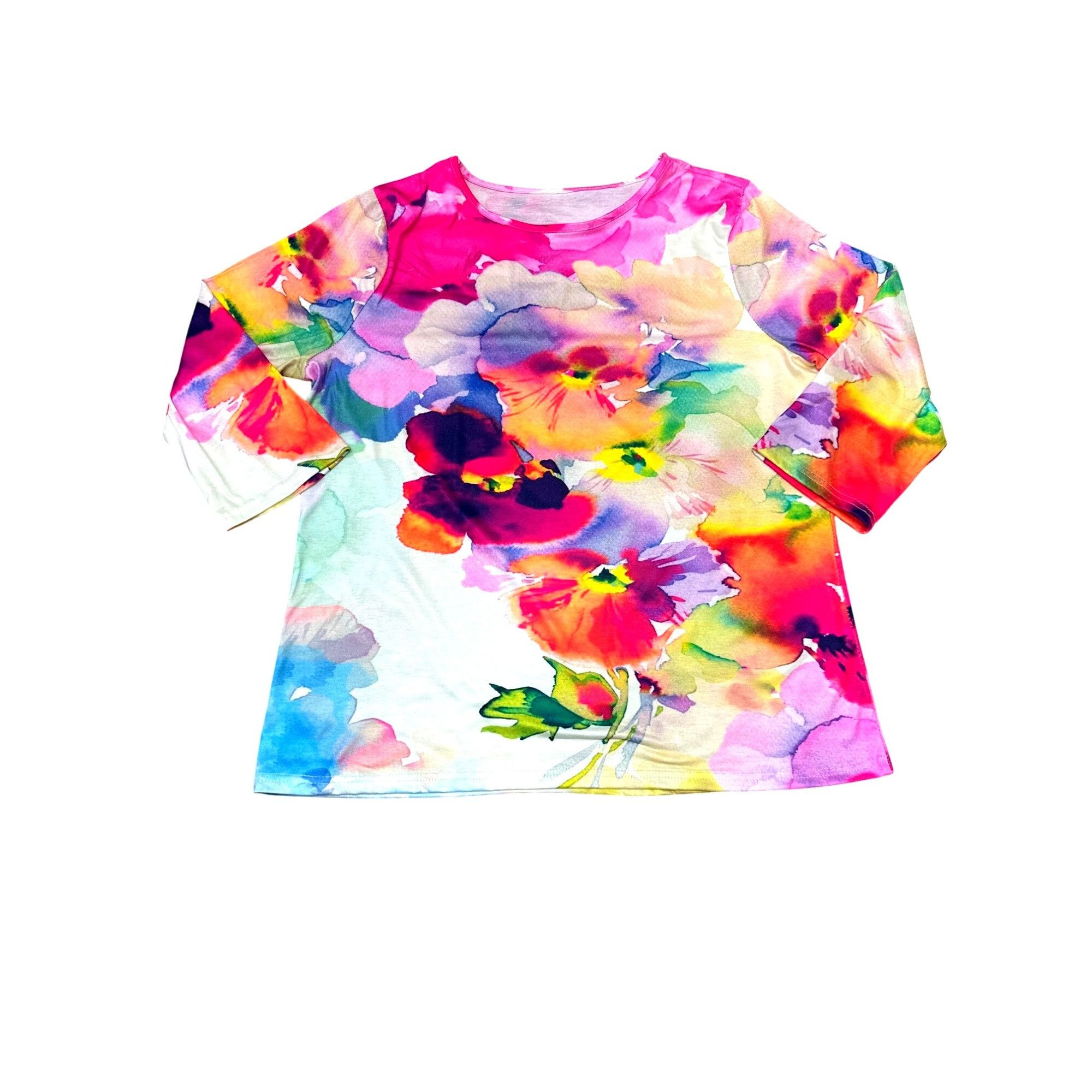 Other CCC Floral Pullover Watercolor Art Long Sleeve Blouse Classi Size L / US 10 / IT 46 - 5 Thumbnail