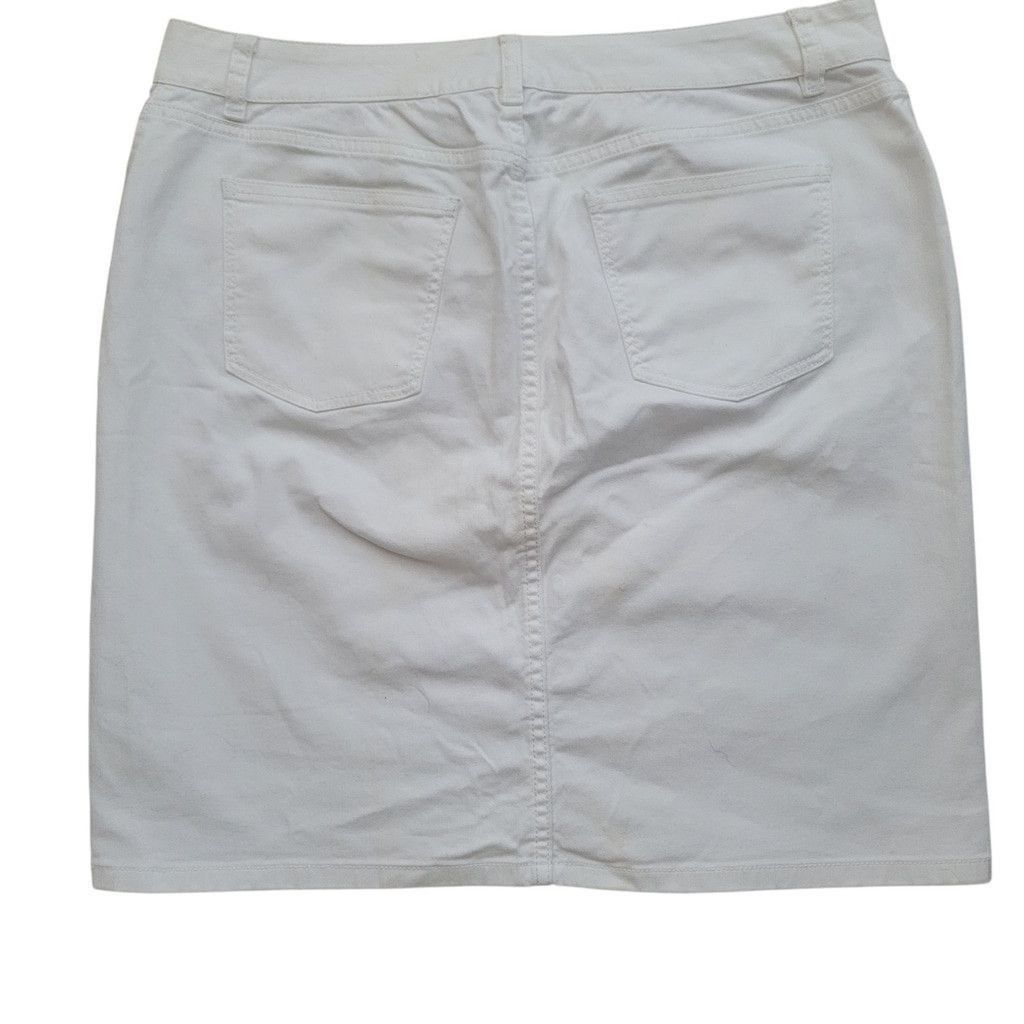 Talbots Talbots Petite Women's Pencil Denim White Skirt Size 14P Size 36" / US 14 / IT 50 - 2 Thumbnail