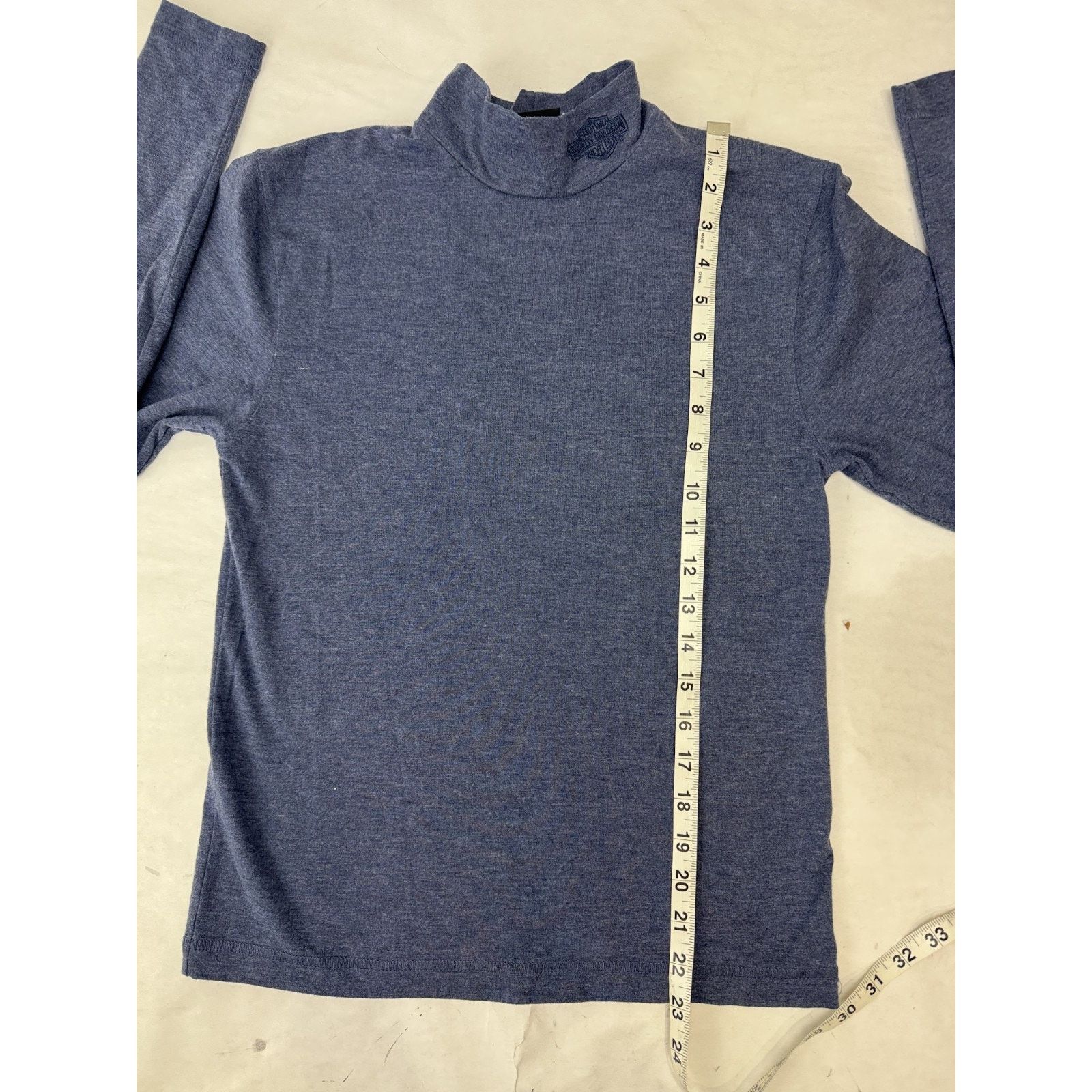 Harley Davidson Harley-Davidson Blue Long Sleeve Turtleneck Biker Logo Large Size L / US 10 / IT 46 - 4 Thumbnail