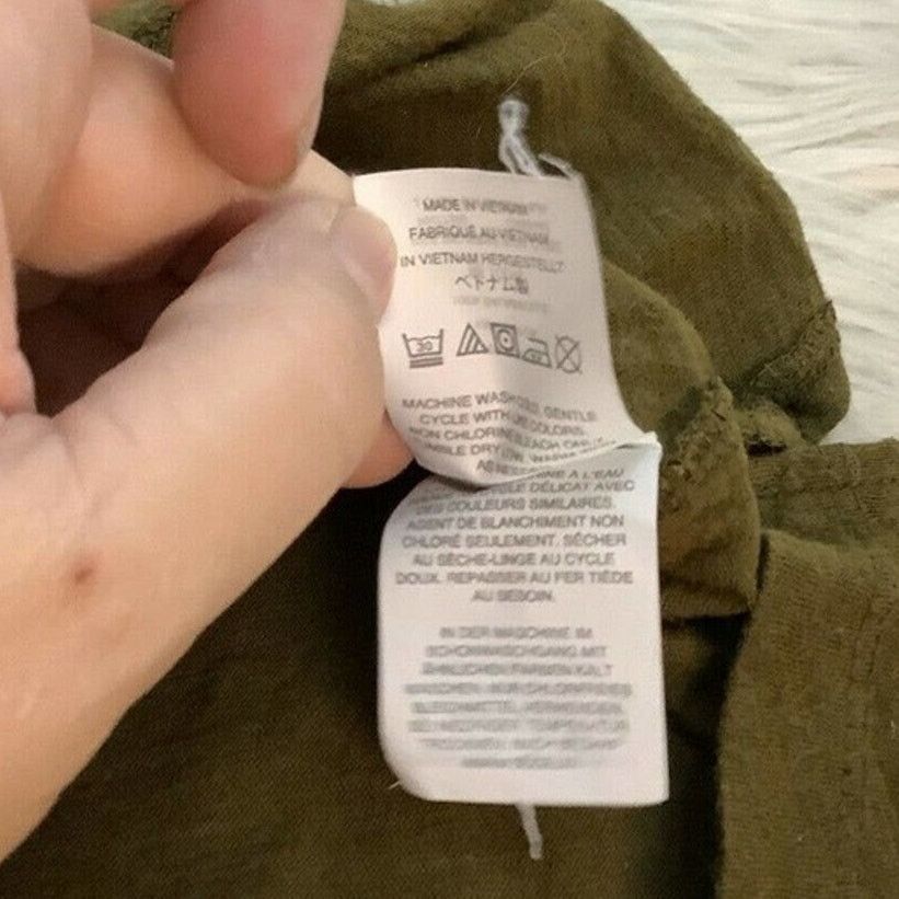 Madewell Madewell Olive Green Linen V-Neck Pocket Tee Women’s Small Size S / US 4 / IT 40 - 5 Thumbnail