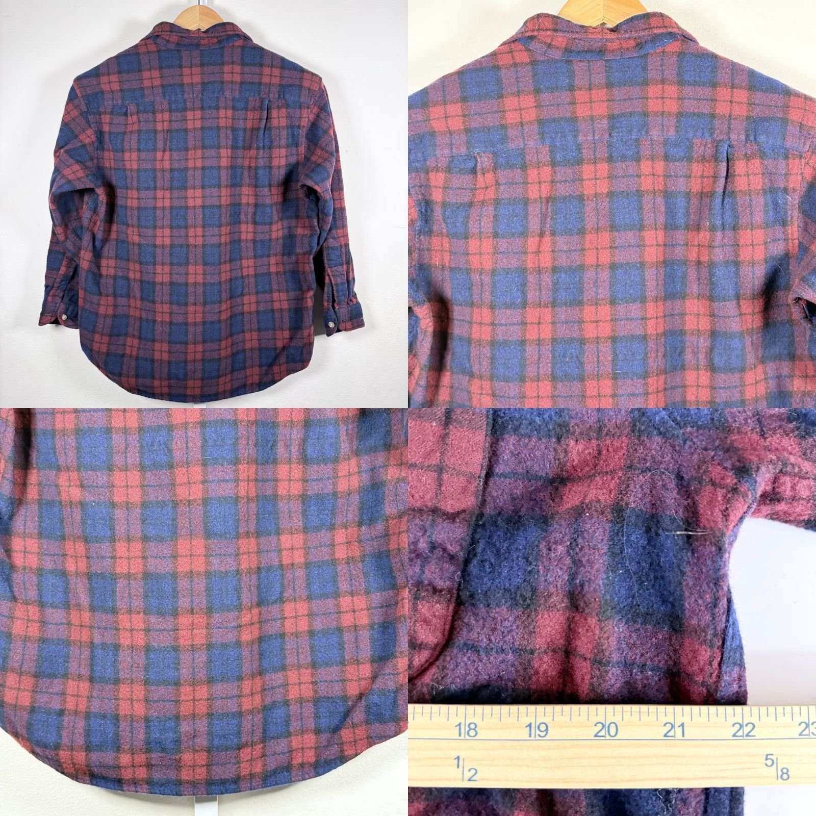Pendleton VTG Pendleton Shirt Red/Blue Plaid Wool Long Sleeve XL Men Vintage Button-Up, Pendleton, Shirt, Red/Blue, Mens Size US XL / EU 56 / 4 - 8 Thumbnail