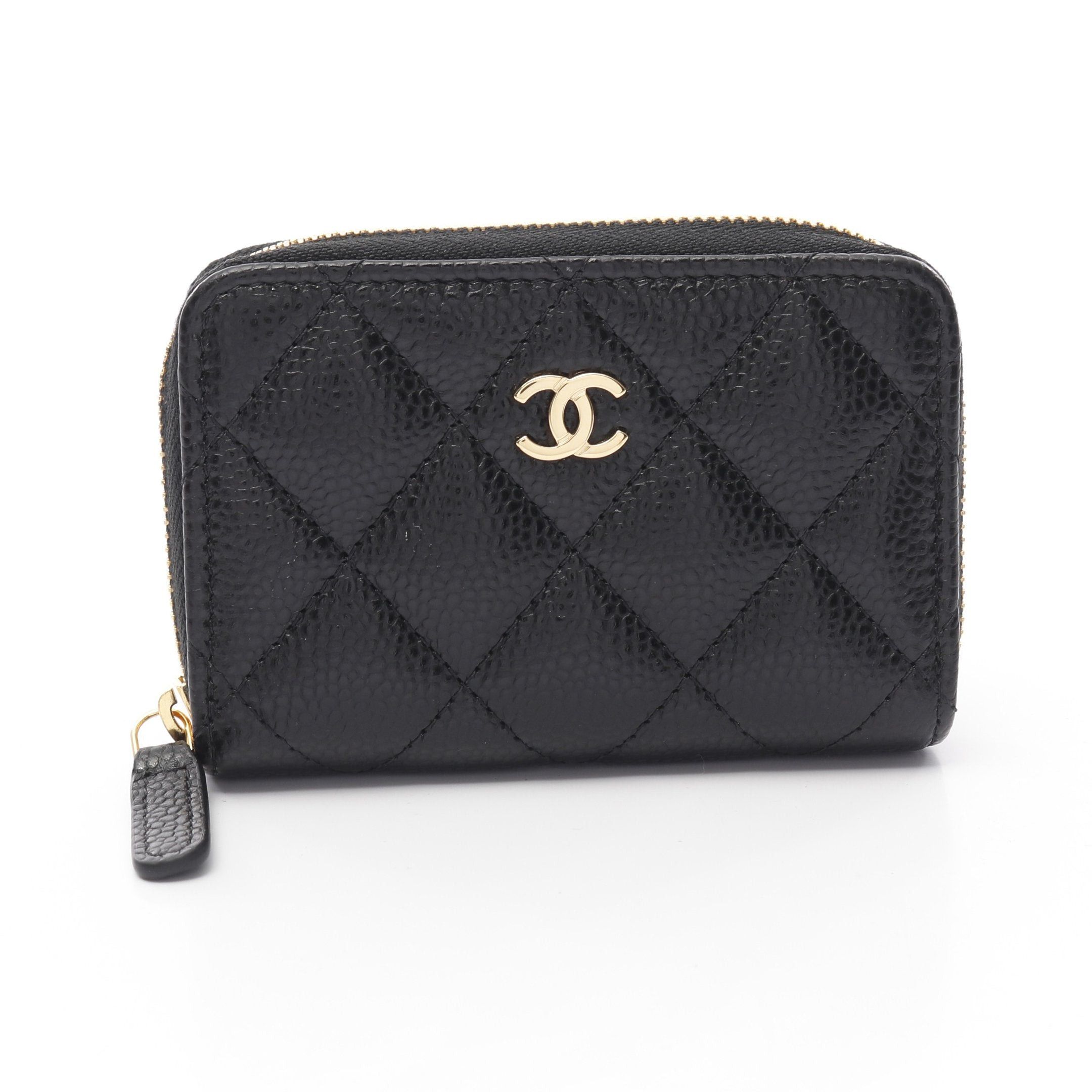 Chanel Chanel Classic Zip Coin Purse Matelasse Caviar Skin Black Gold Hardware Size ONE SIZE - 1 Thumbnail
