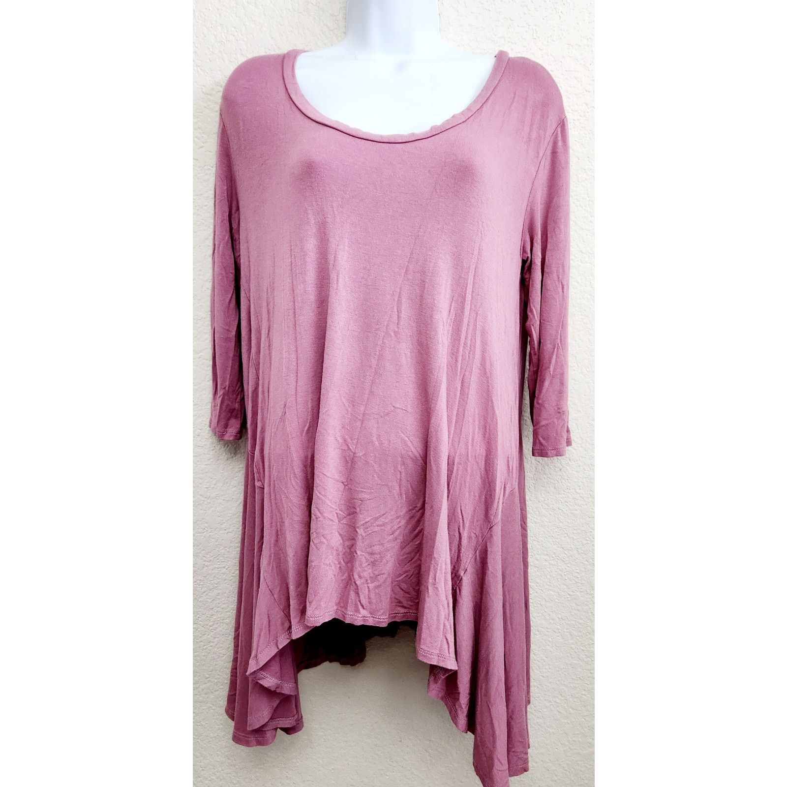 Other Doublju Dusty Rose Shark Bite Hem Top Medium Flowy Stretchy Size M / US 6-8 / IT 42-44 - 1 Thumbnail