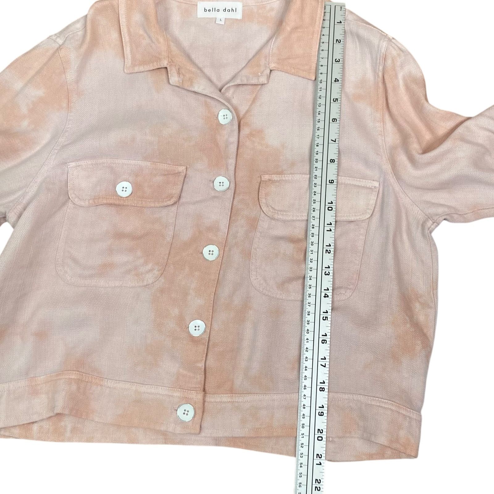 Bella Dahl Bella Dahl Pink Tie Dye Button Up Tencel Jacket Coat SZ L Size L / US 10 / IT 46 - 10 Thumbnail