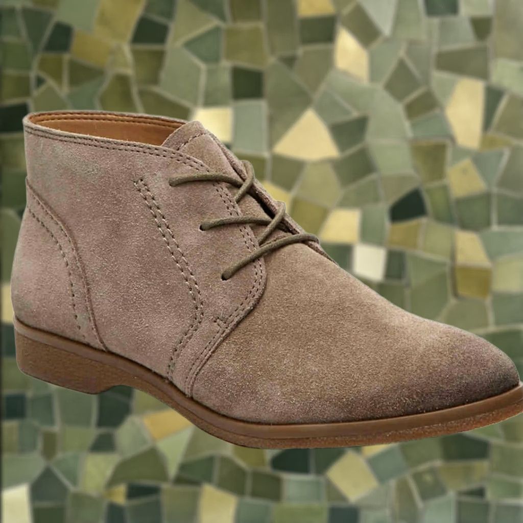 Franco Sarto Franco Sarto Pebbles Taupe Suede Leather Lace-Up Ankle Booties Boots Women 7 Suede Lace Up Casual Fall Winter Spring Flat Heel Under 1 in Ice Gray Size US 7 / IT 37 - 1 Thumbnail