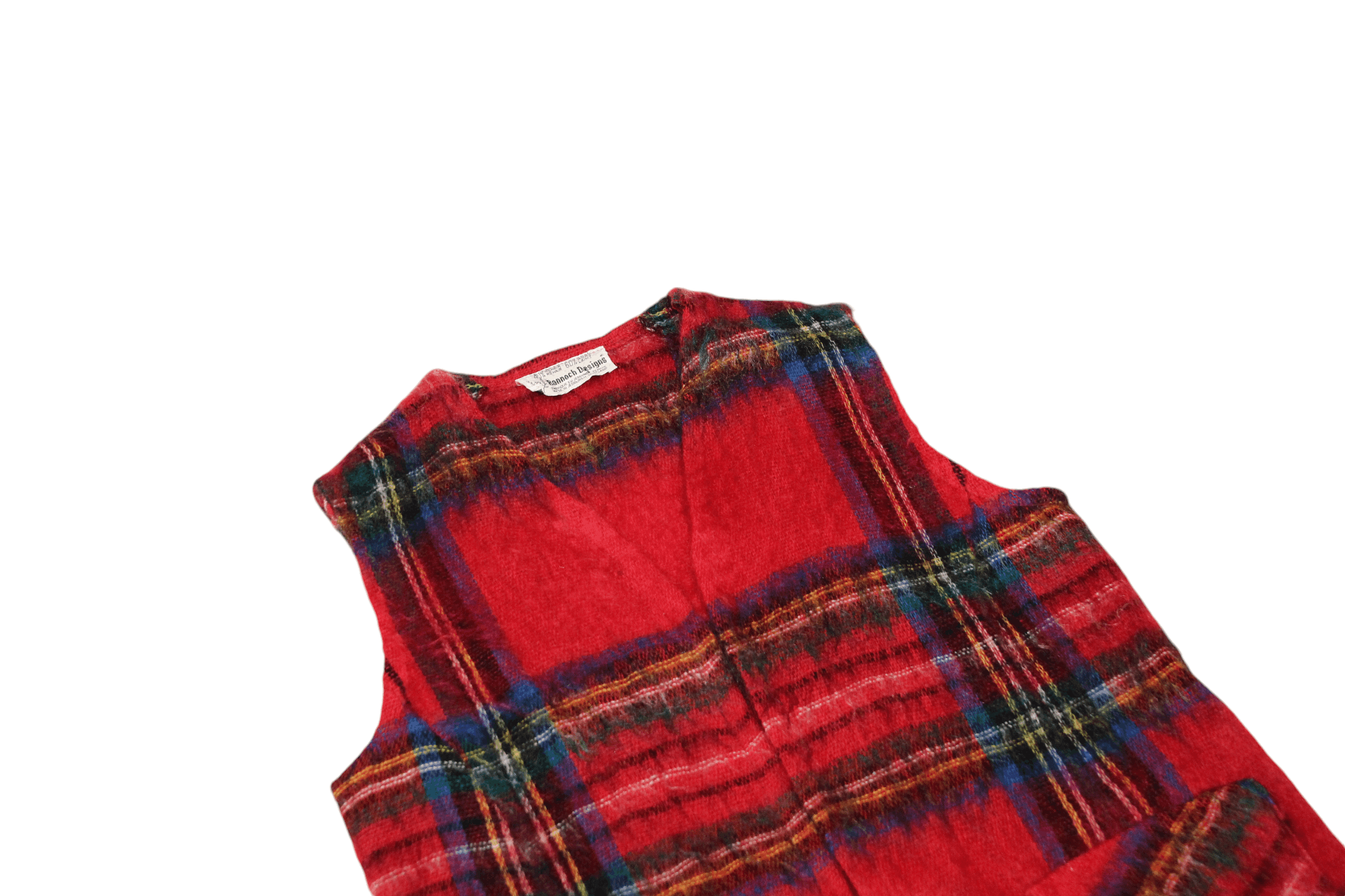 Aran Isles Knitwear 60's Rannoch Designs Scotland Mohair Wool Plaid Tartan Vest Size US M / EU 48-50 / 2 - 6 Thumbnail