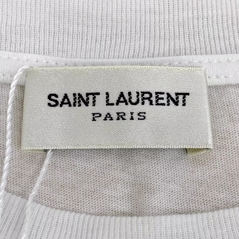 Saint Laurent Paris Saint Laurent White Letter Print Cotton T-Shirt-2507 Size US XS / EU 42 / 0 - 3 Thumbnail