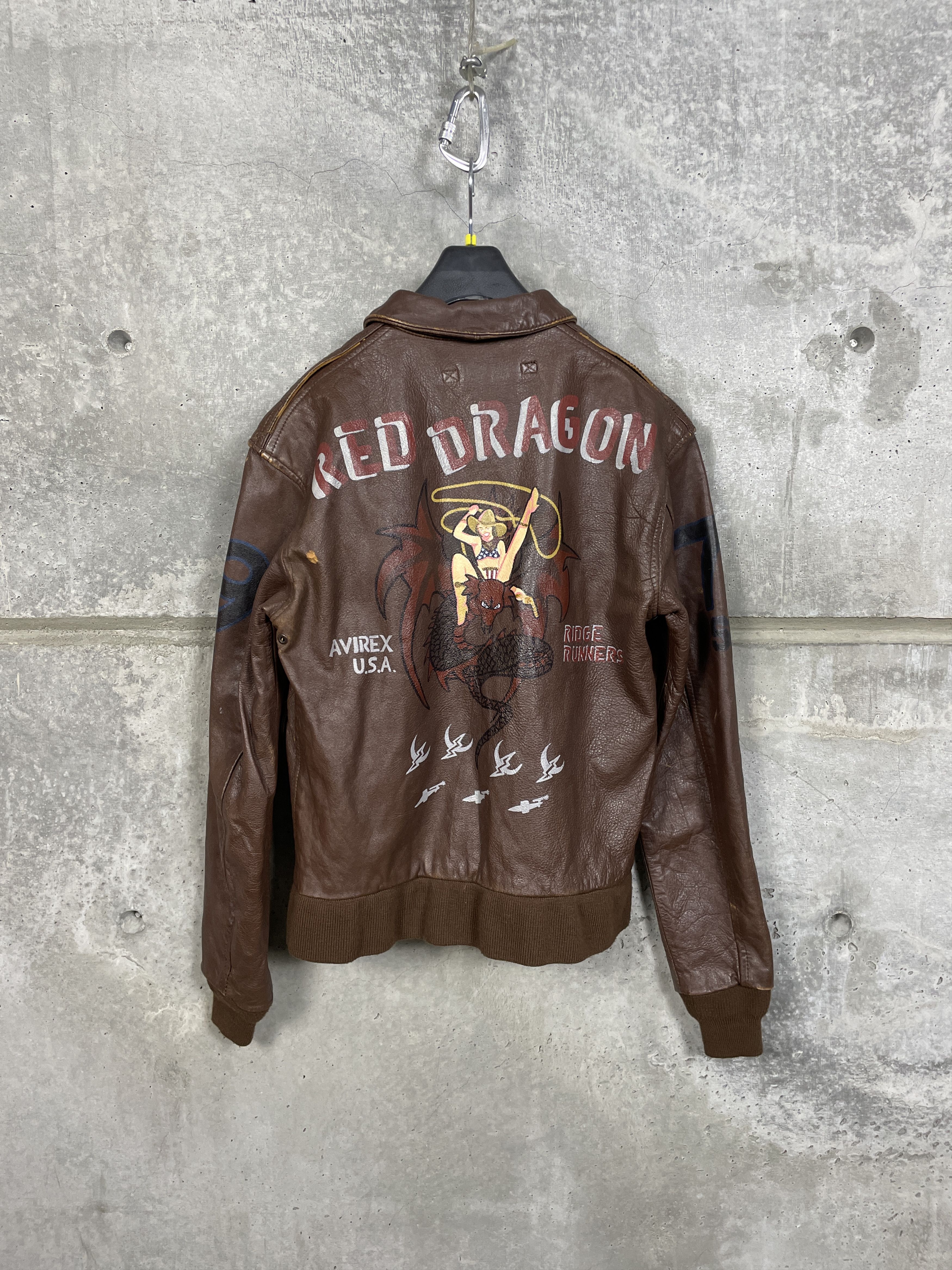 Avirex Avirex Type A-2 RED DRAGON HORSE HIDE LEATHER Flight Jacket Size US S / EU 44-46 / 1 - 1 Thumbnail