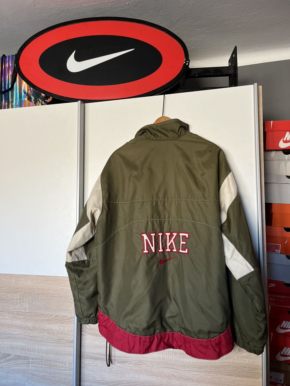 Nike × Vintage Vintage 90’s Nike Anorak Jacket Center Swoosh Spell out logo Size US L / EU 52-54 / 3 - 2 Thumbnail