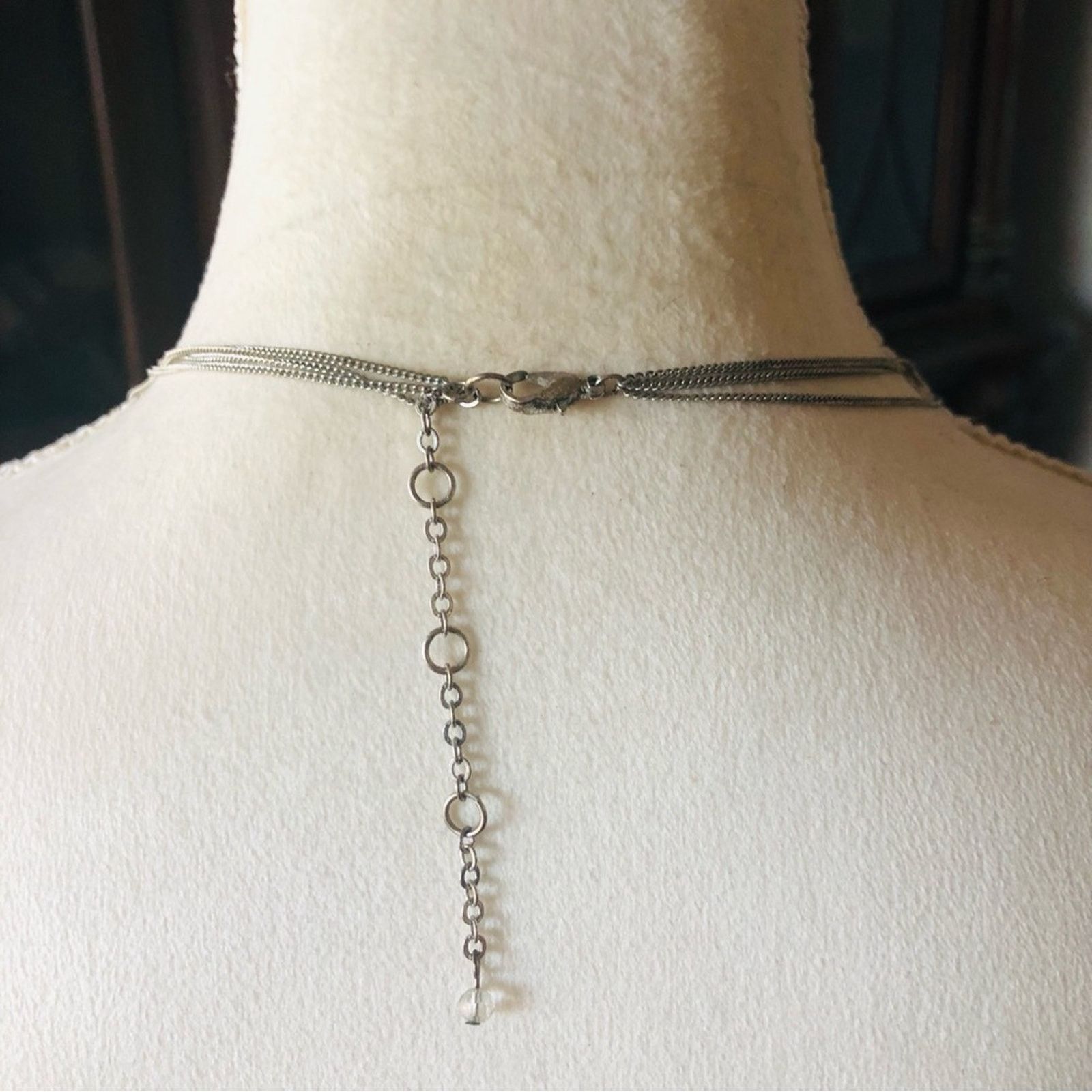 Jewelry Silver plated triple strand pearl and charm chain necklace Size ONE SIZE - 7 Thumbnail