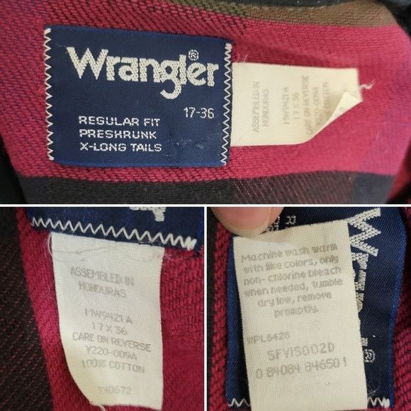Vintage × Wrangler Vintage 80s Wrangler Pearl Snap Brushpopper Maroon Blue Purp Size US XL / EU 56 / 4 - 5 Thumbnail