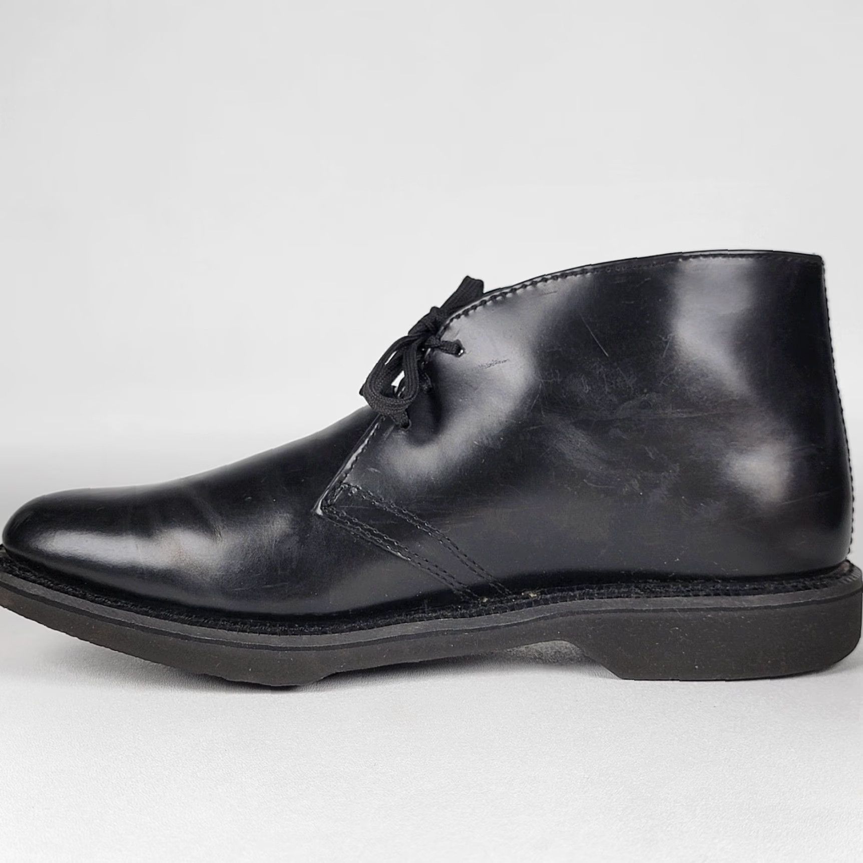 Vintage Work America Boots Chukka Boots Black Slip Resistant Oil Resistant Men 11 EA Leather Leather Ankle Lace Up Round Toe Size US 11 / EU 44 - 6 Thumbnail