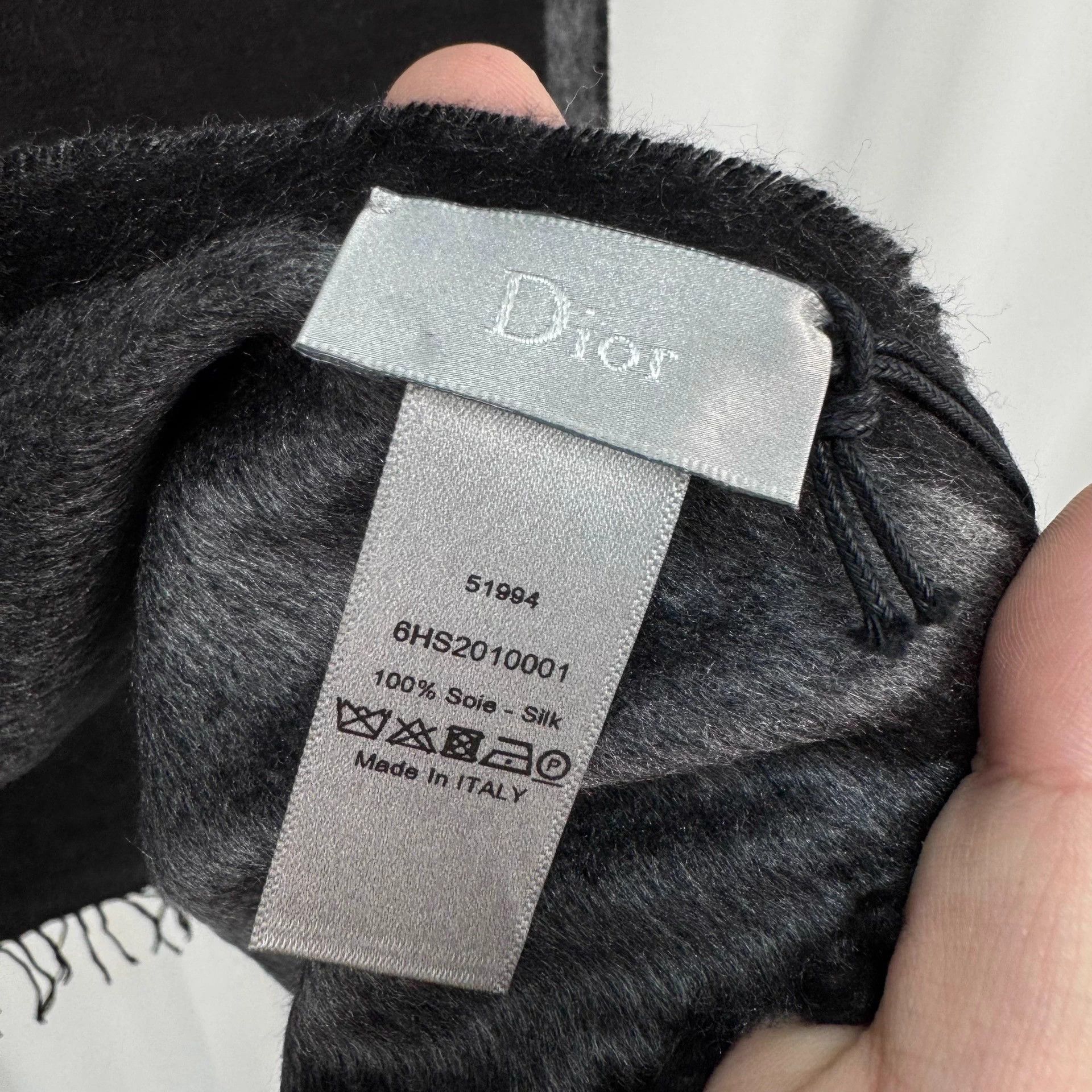 Dior Dior Black Gray Reversible Logo Scarf Size ONE SIZE - 7 Thumbnail