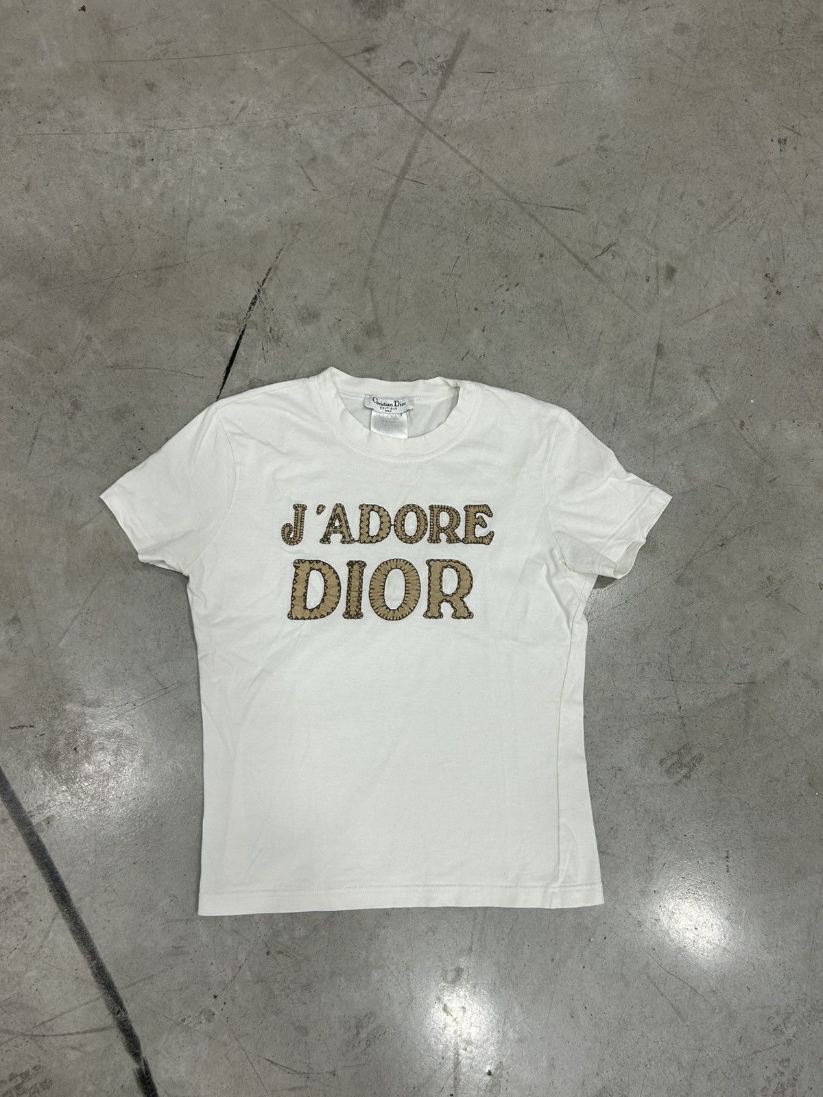 Dior Dior J’Adore White & Beige T-shirt [Vintage - Preloved -] Size US M / EU 48-50 / 2 - 2 Thumbnail