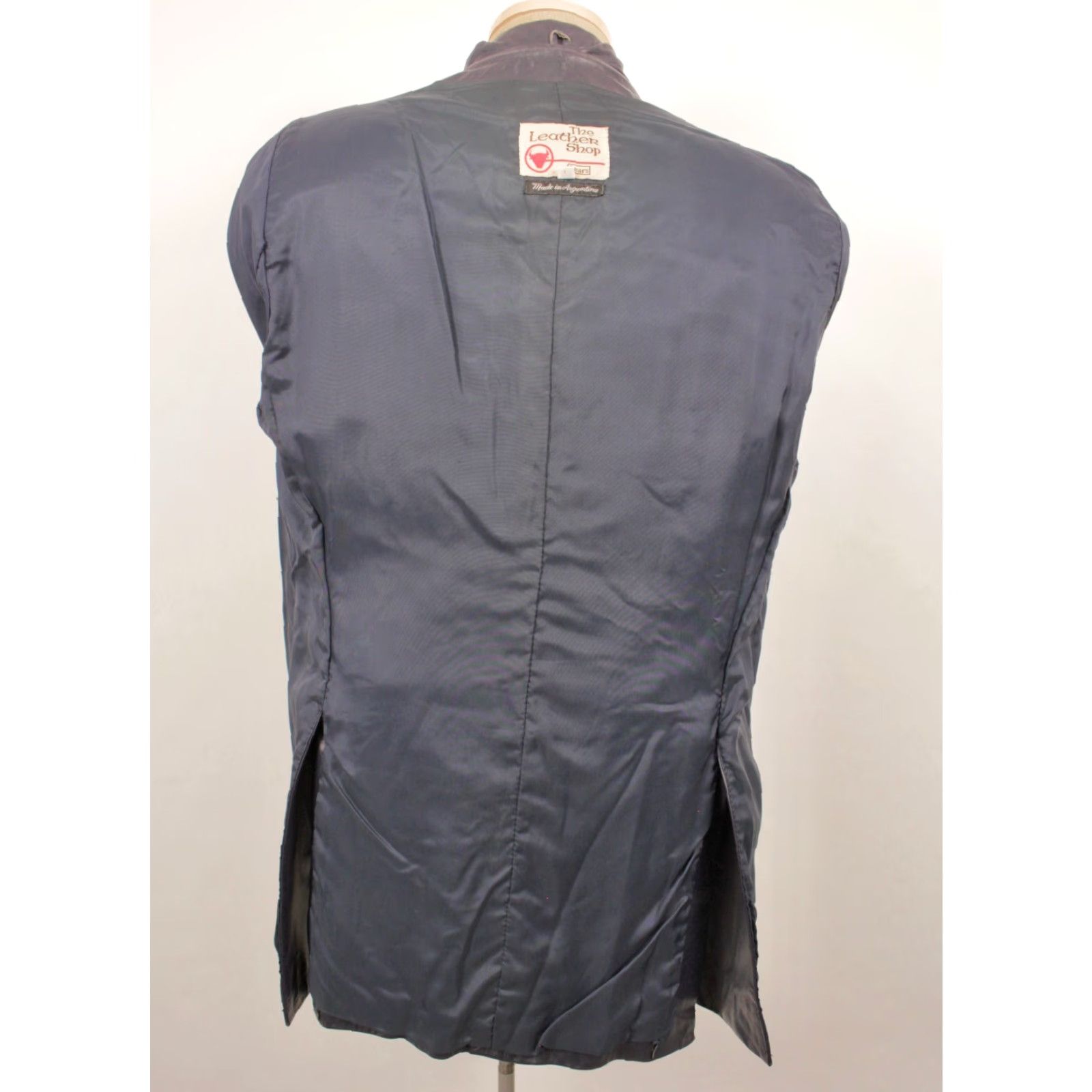 Vintage VINTAGE Men's VTG 70s 80s Navy Blue Leather Jacket / Blazer Sz M 40 Long 1970s 1980s The leather shop Leather Jacket Blazer Mens Blue 40 Long 70s 80s Size US XXS / EU 40 - 3 Thumbnail