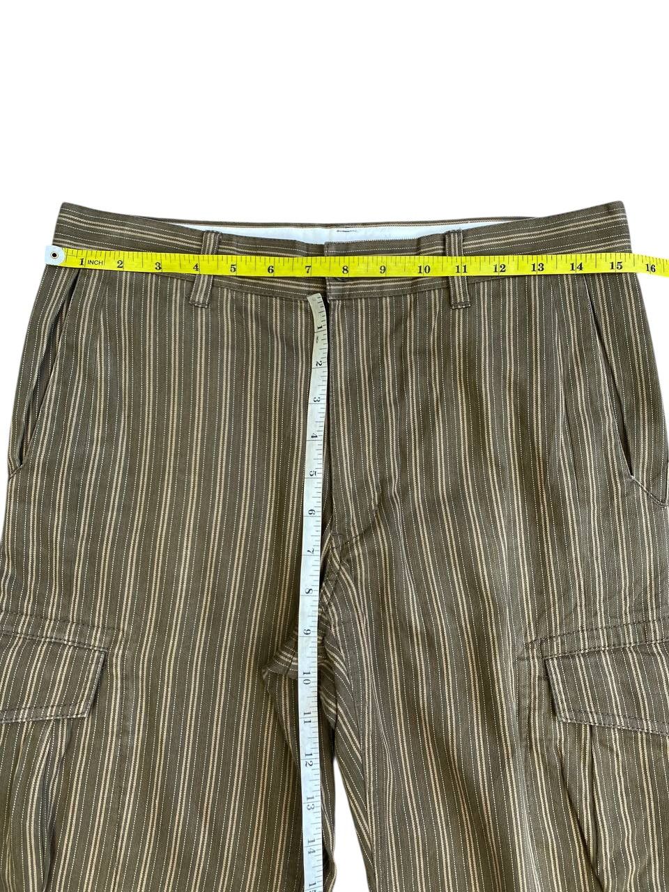 Yohji Yamamoto 90's AAR by Yohji Design Studio Green Pinstripe Cargo Pants Size US 30 / EU 46 - 3 Thumbnail