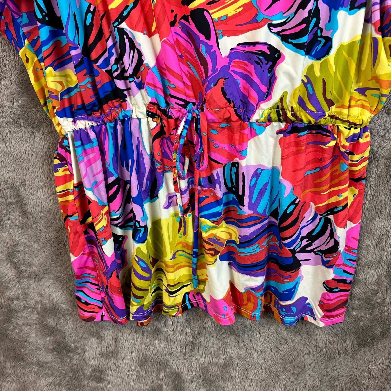 Other Vintage Bright Palm Tropical Cover Up Kaftan Tunic Dress M Size M / US 6-8 / IT 42-44 - 6 Thumbnail