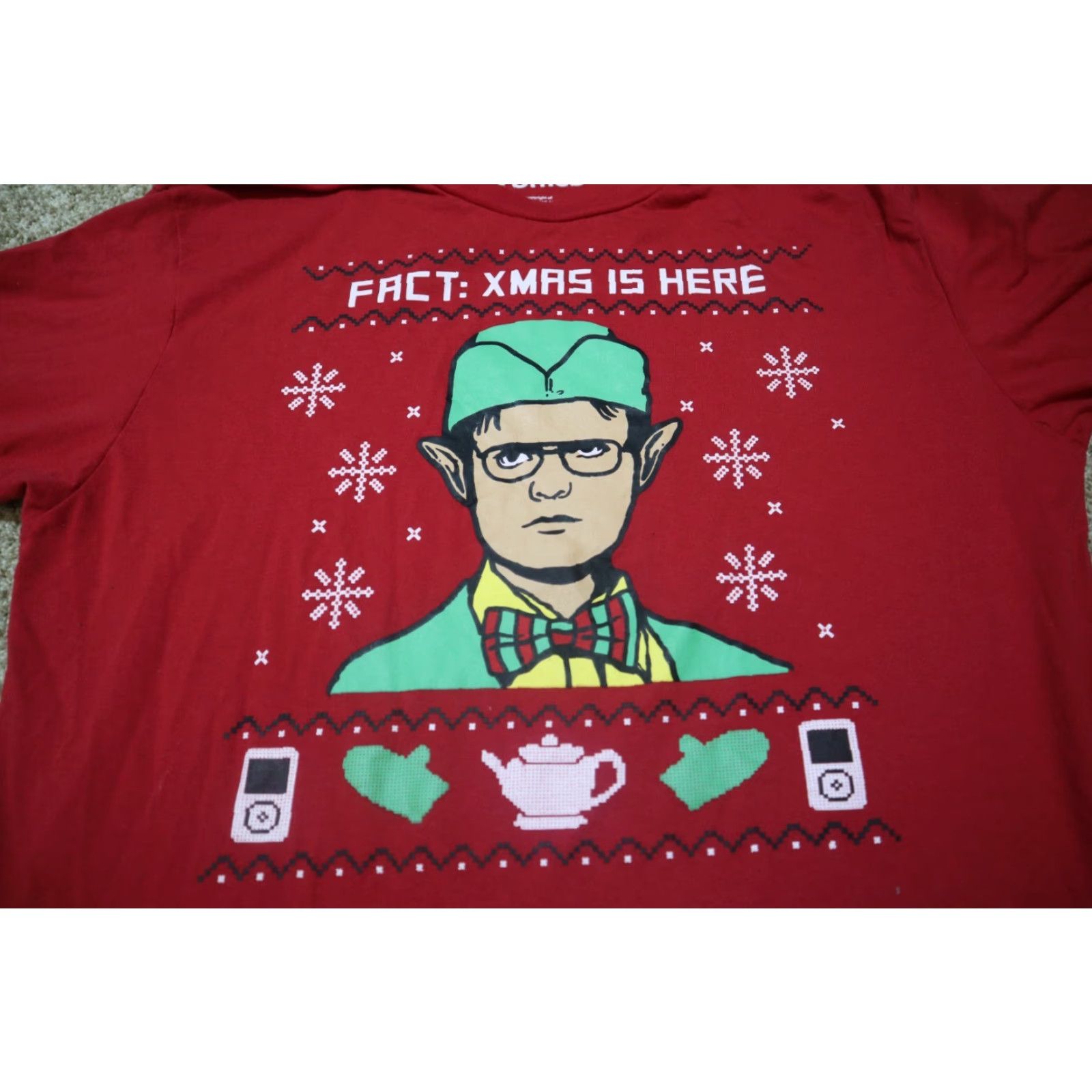 Ripple Junction Ripple Junction The Office Dwight Fact: Xmas is Here Red Graphic Shirt L Mens Size US L / EU 52-54 / 3 - 2 Thumbnail