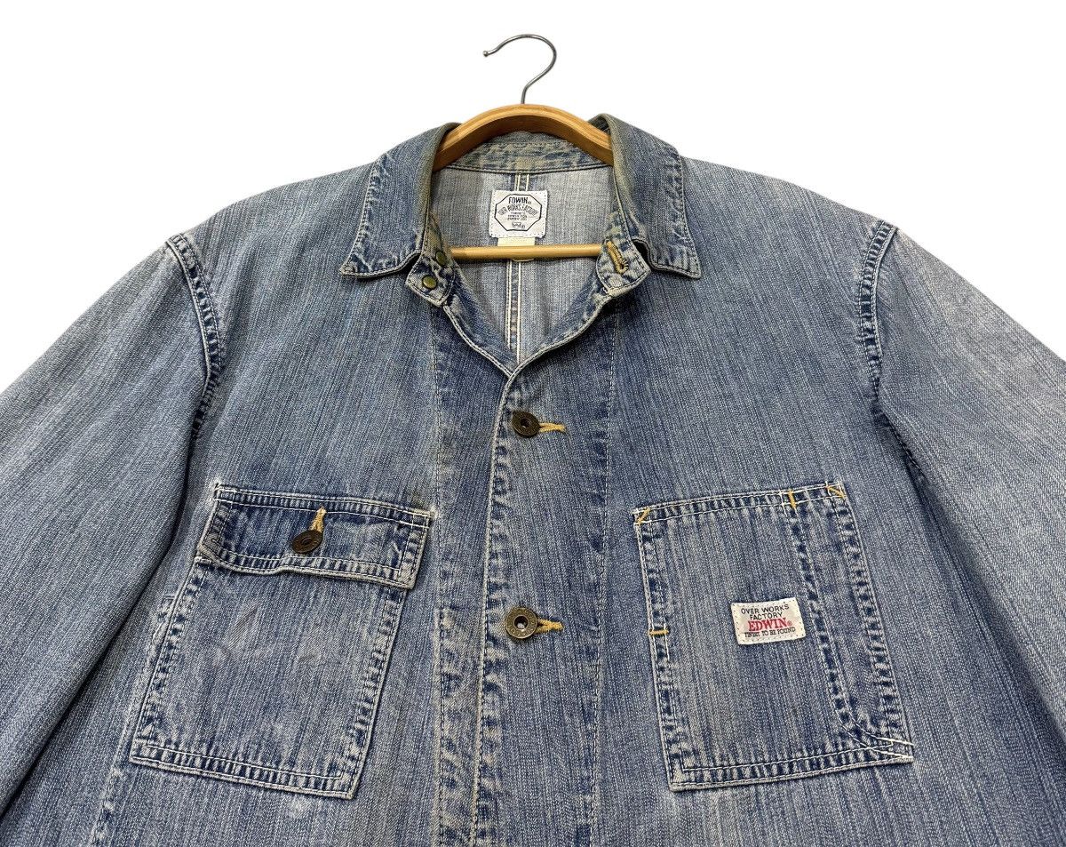 Edwin Vintage Edwin Chore Worker Distressed Denim Jacket Size US M / EU 48-50 / 2 - 6 Thumbnail