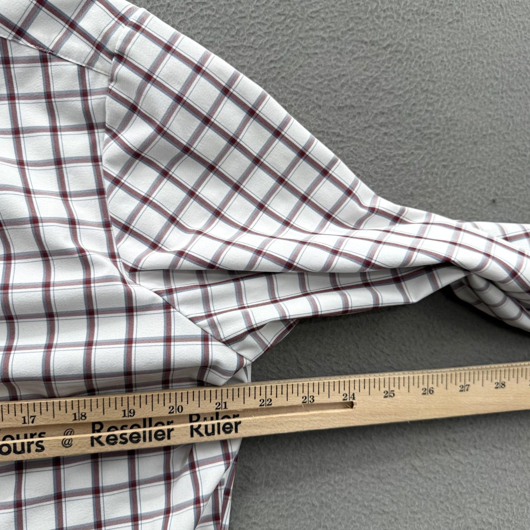 Mizzen+Main Mizzen+Main Shirt Mens Medium White Check Trim Fit Performance Dress Shirt Size 40R - 4 Thumbnail