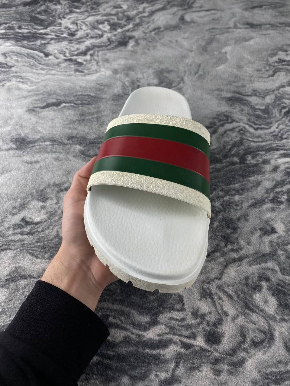 Gucci Gucci Web Slide Sandal Men Size 12 White Size US 12 / EU 45 - 5 Thumbnail