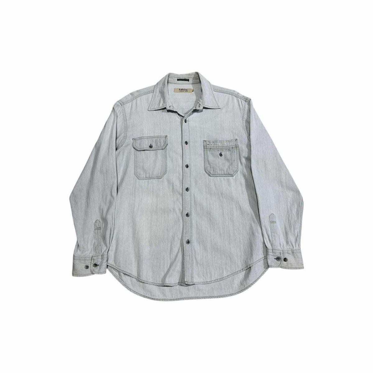 Japanese Brand × Kansai Yamamoto × Yohji Yamamoto 🔥Rare Design Vintage Kansai Yamamoto Shirt Double Pockets Size US L / EU 52-54 / 3 - 2 Thumbnail
