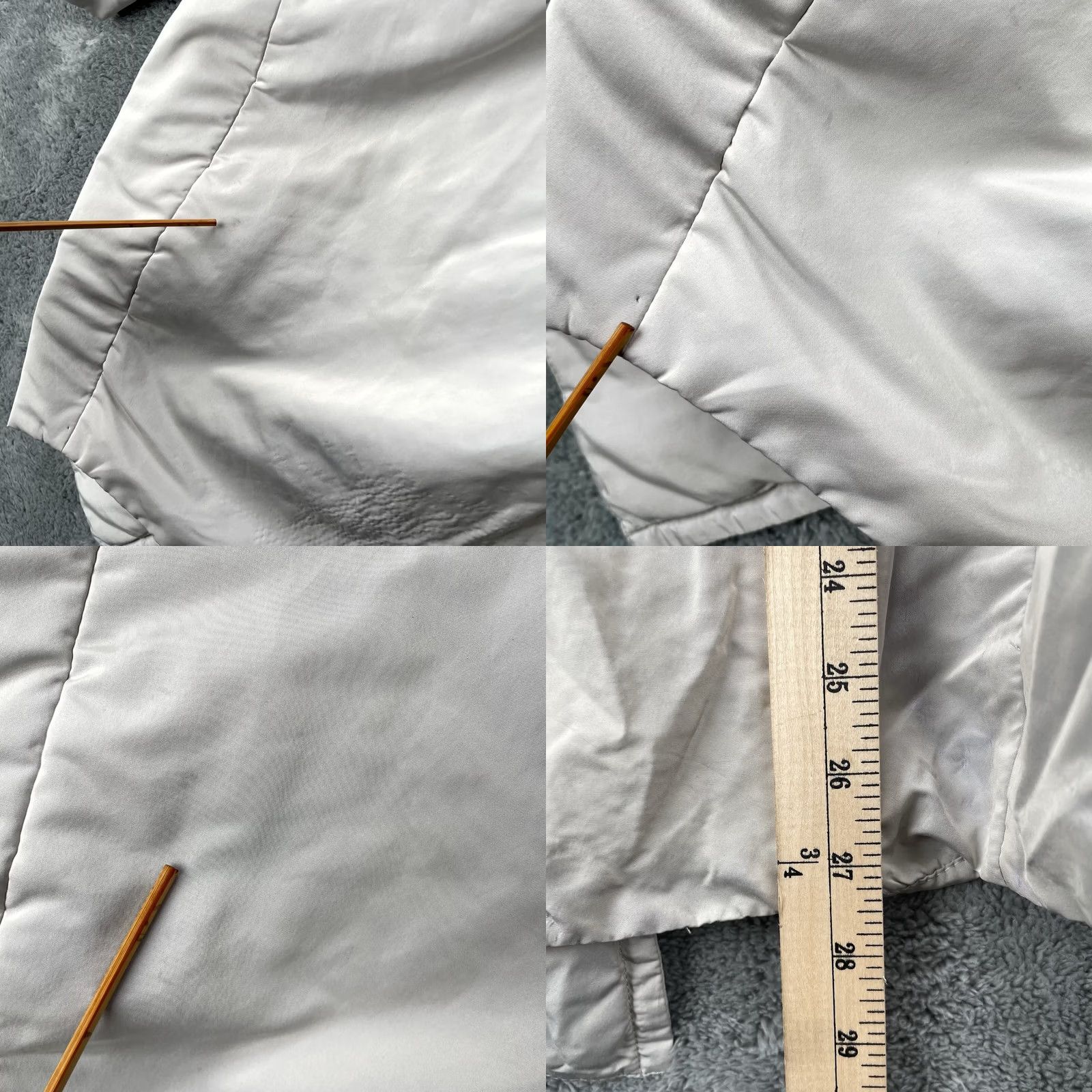 Brunello Cucinelli Brunello Cucinelli Jacket Womens XL White Silk Blend Hooded Removable Hood Parka Short Sleeve Long Sleeve Snap Closure Satin Lining Silk Size XL / US 12-14 / IT 48-50 - 11 Thumbnail