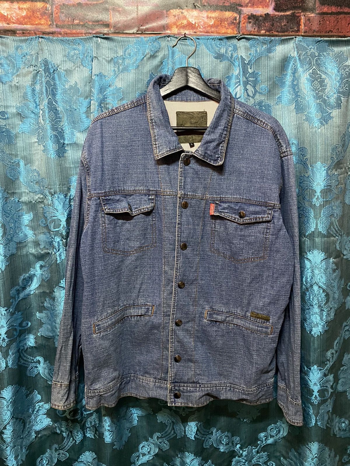 image of Vintage Fernand Razzini Denim Chore Jacket in Blue, Men's (Size Large)
