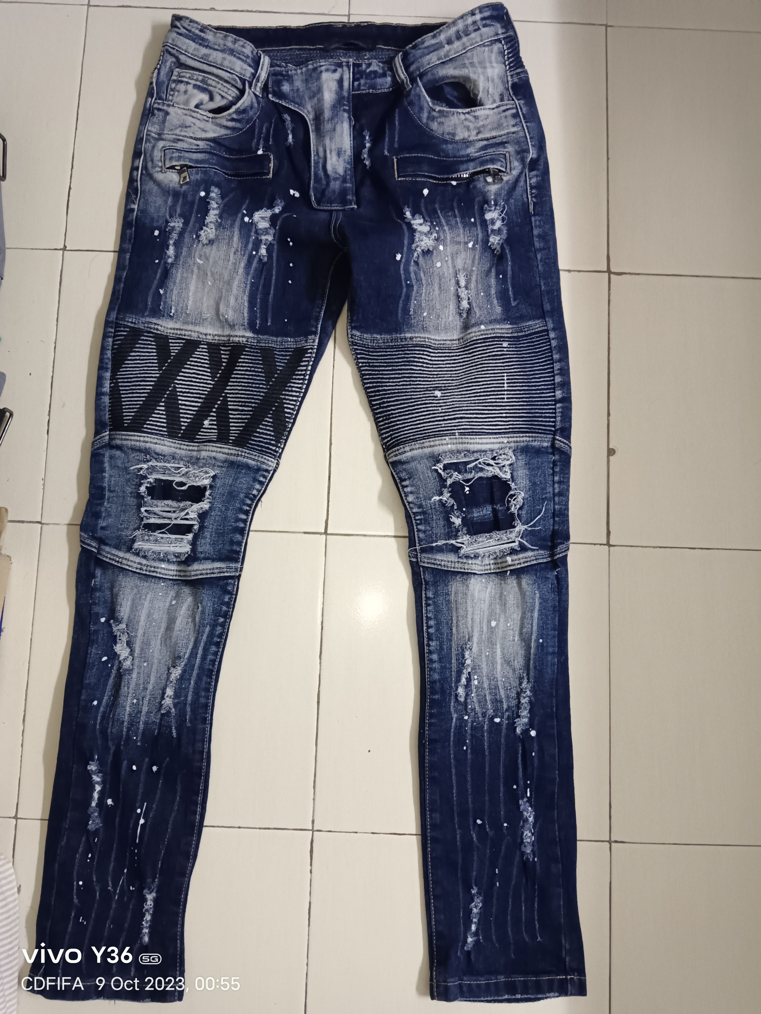 Very Rare💥💥Custom Balmain Biker Denim
