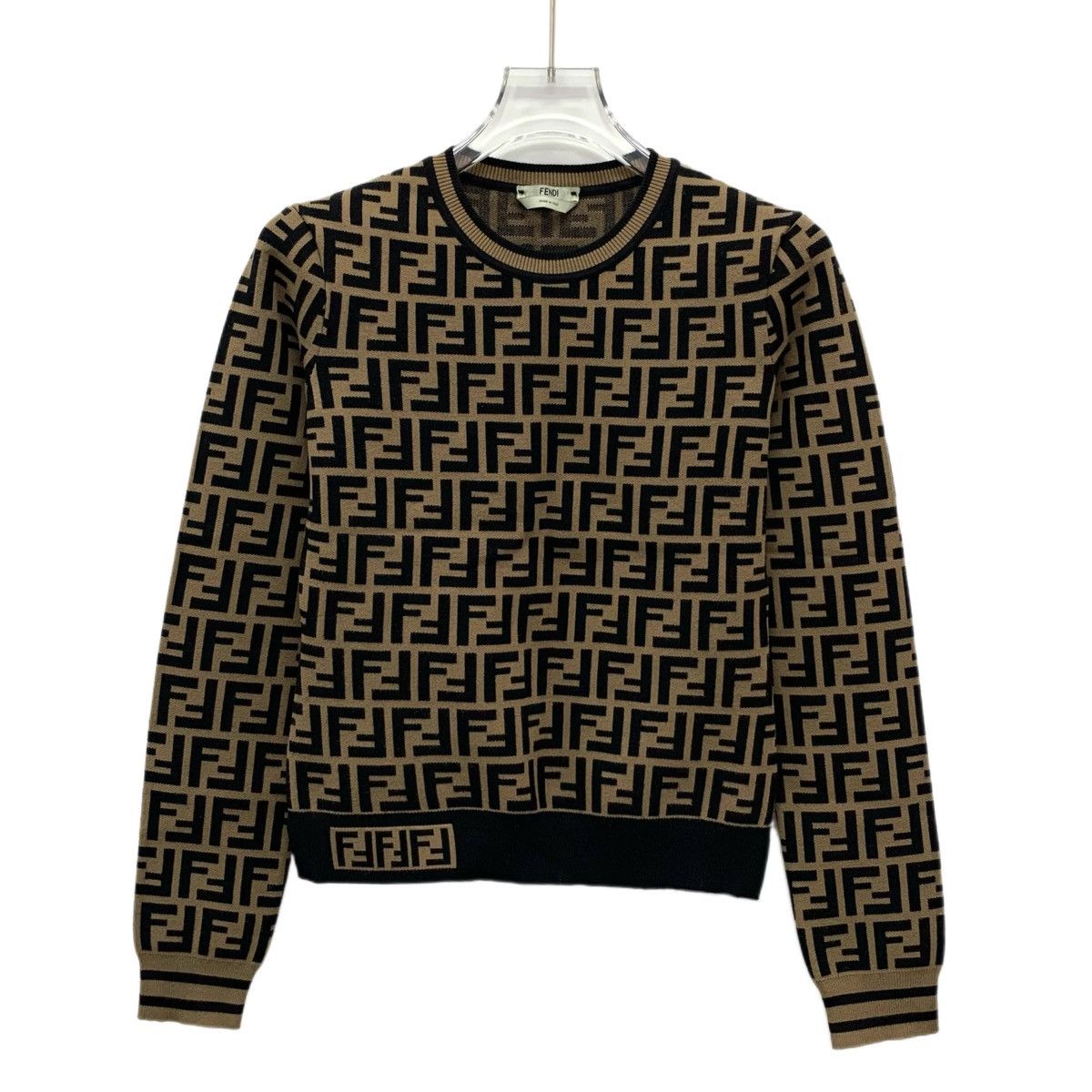Fendi Fendi All Over FF Monogram Long Sleeve Knit Top K26WX Size XS / US 0-2 / IT 36-38 - 1 Thumbnail