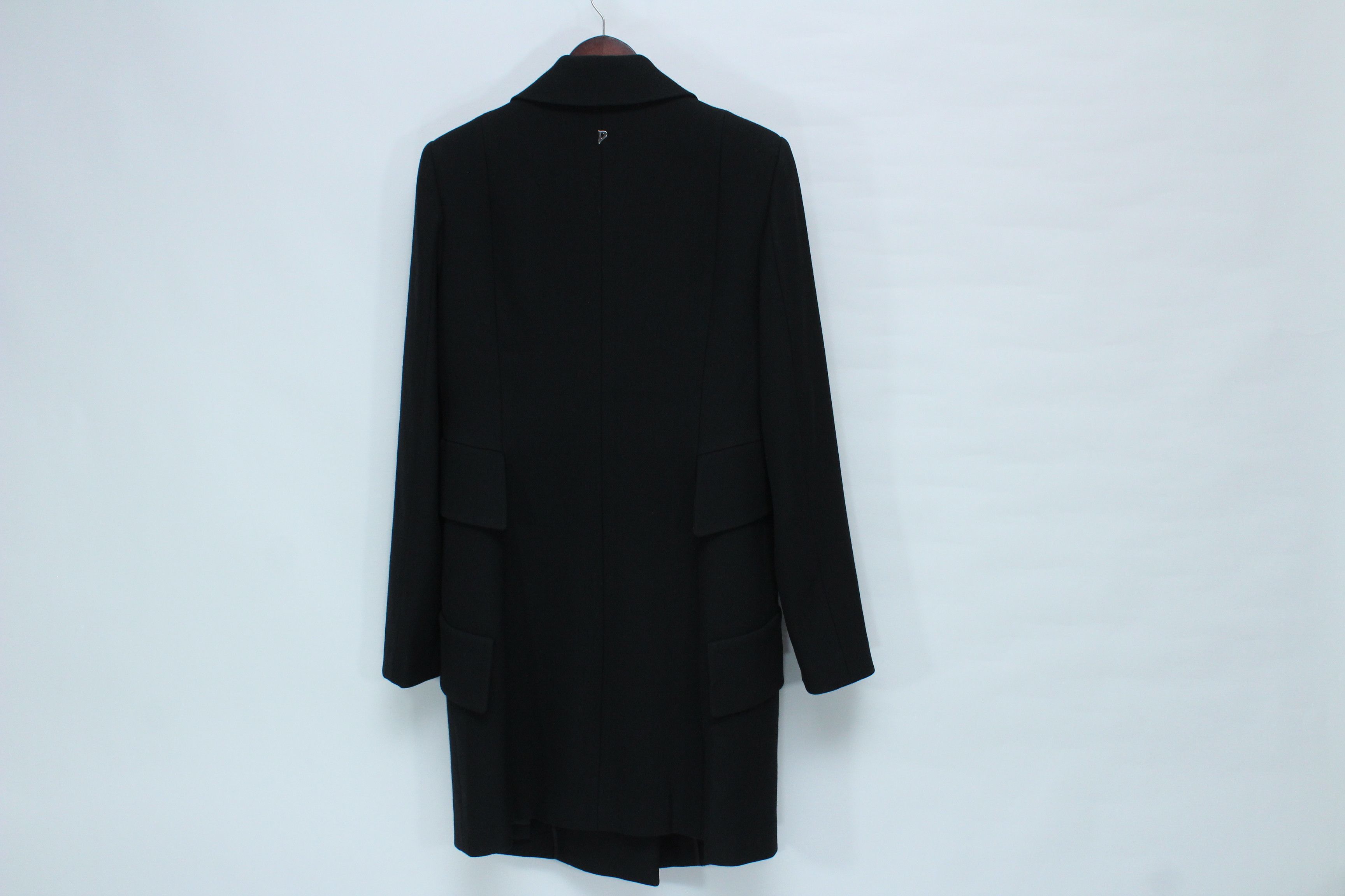 Dondup Dondup Black Wool Double-Breasted Coat Made in Italy Size M / US 6-8 / IT 42-44 - 7 Thumbnail
