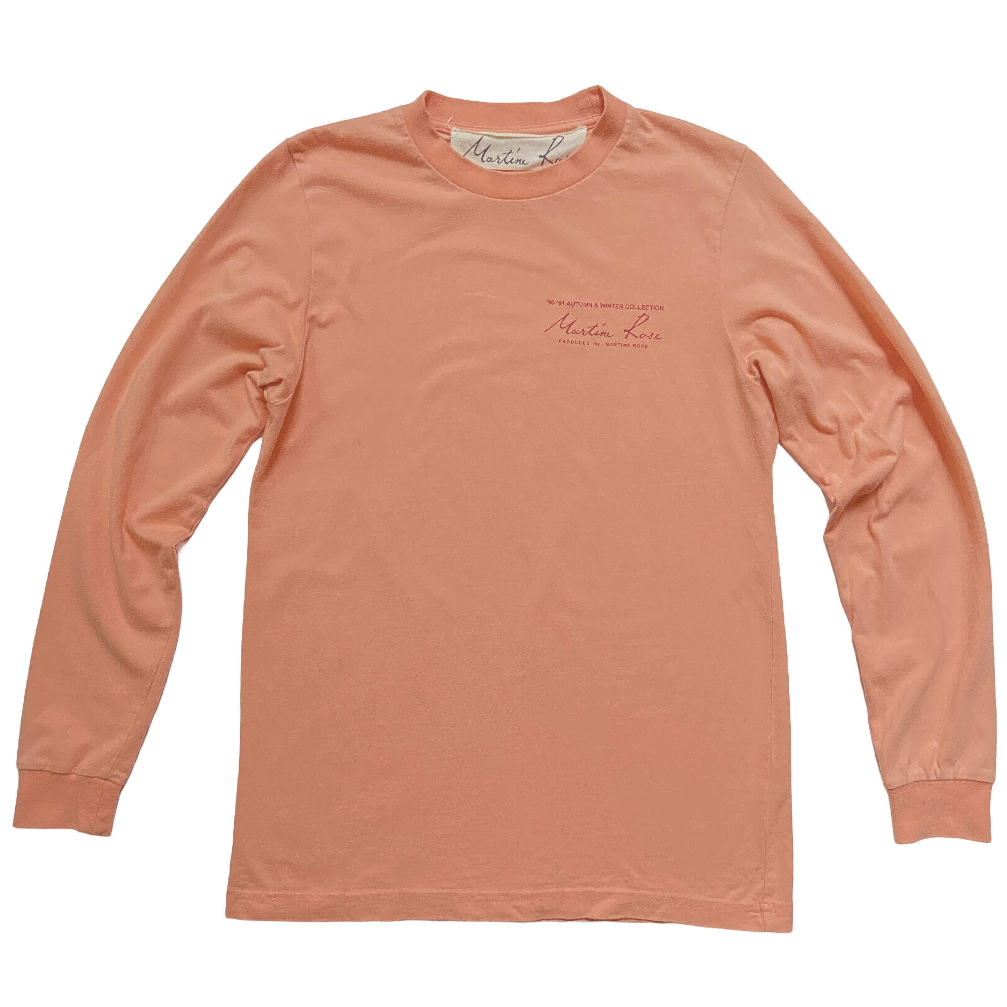 Martine Rose MARTINE ROSE ORANGE PEACH COTTON LONG SLEEVE LOGO TEE Size US XS / EU 42 / 0 - 2 Thumbnail