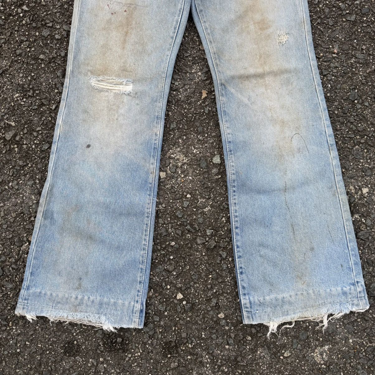 Japan Blue × Jean × Vintage VINTAGE BLUE WAY FLARE FADED RUSTY JEAN DENIM PANTS Size US 30 / EU 46 - 5 Thumbnail