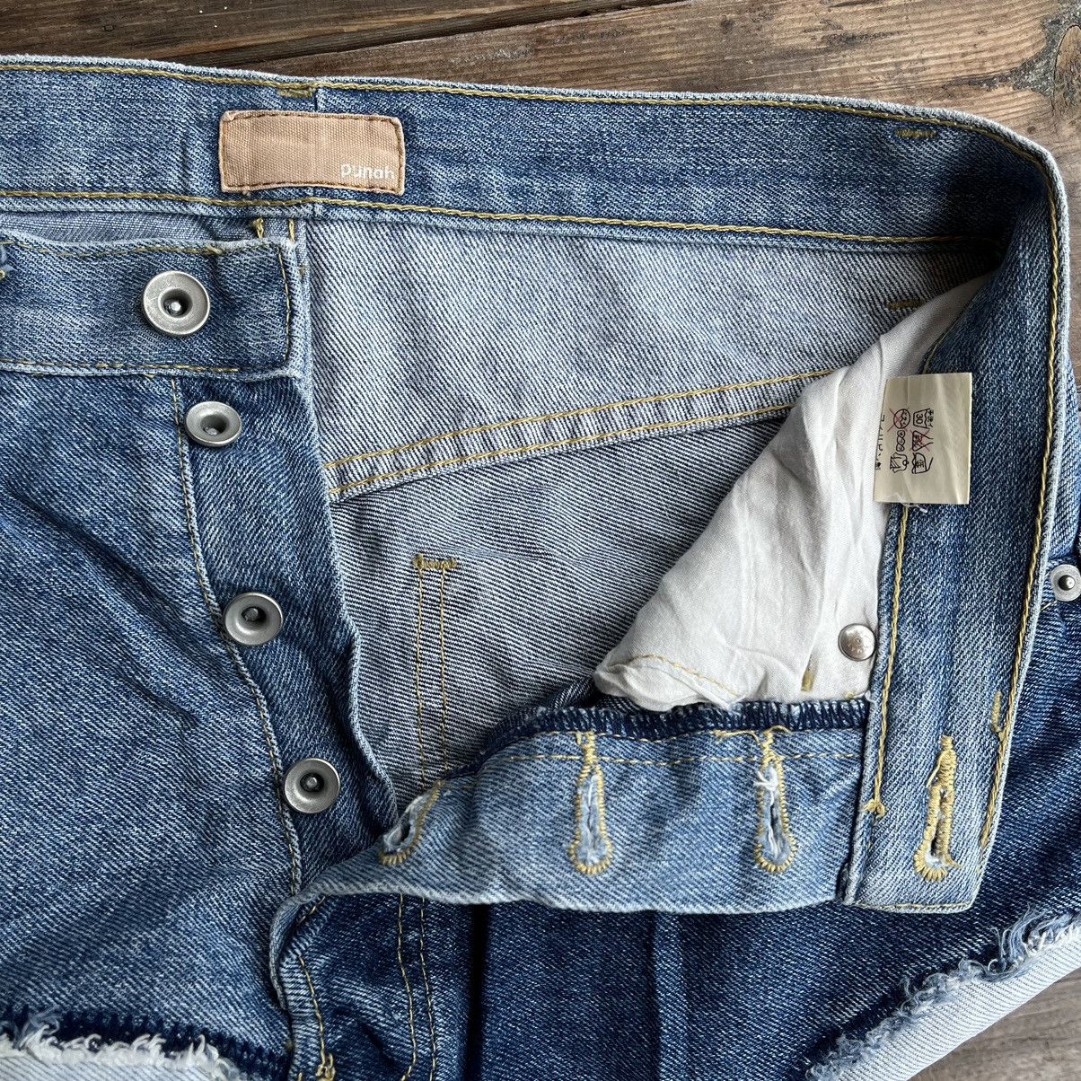 Designer × Japanese Brand RARE!! PUNAH Designer Patchwork Denim Pants Size US 29 - 10 Thumbnail