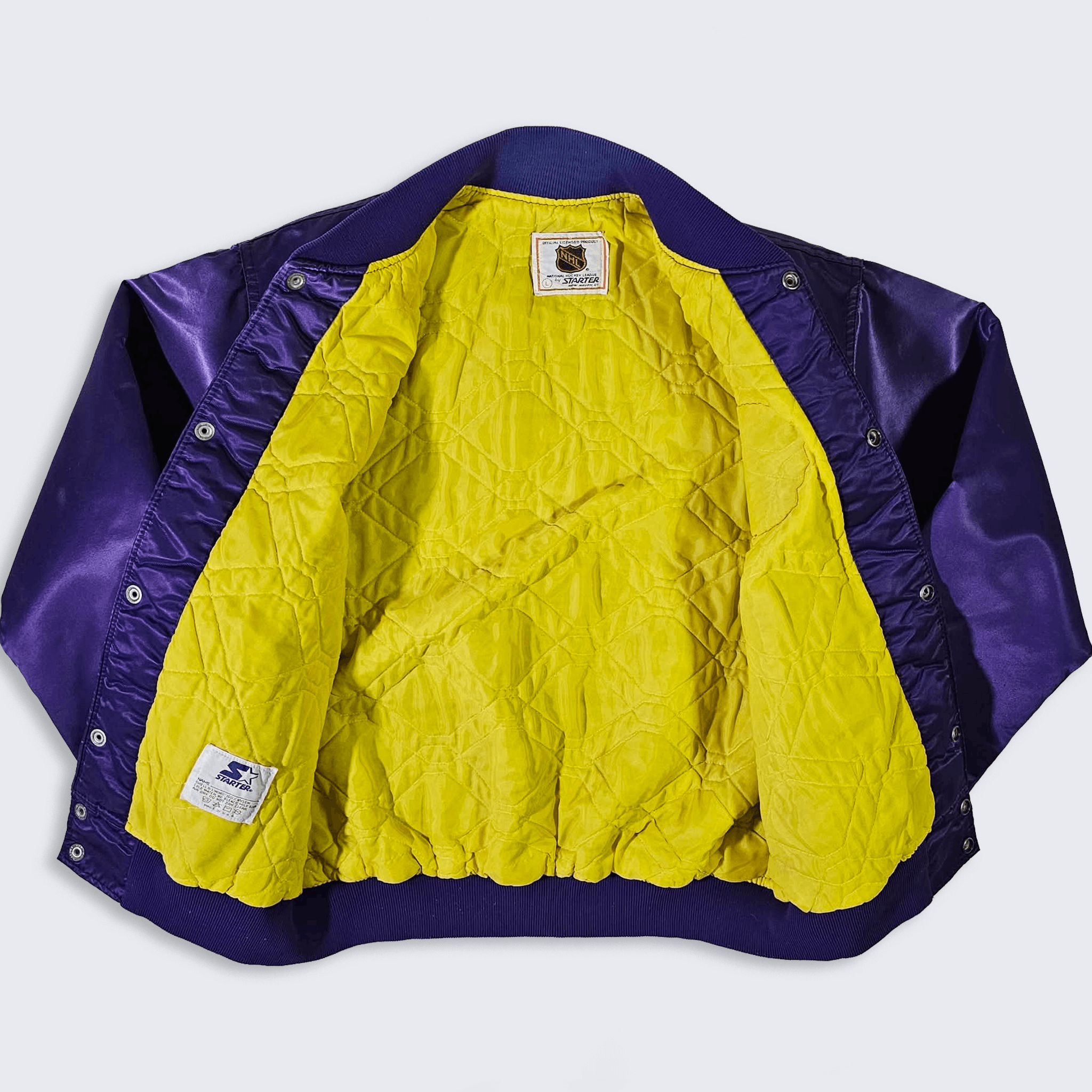 NHL Los Angeles Kings Vintage 80s Starter Satin Bomber Jacket Size US L / EU 52-54 / 3 - 3 Thumbnail