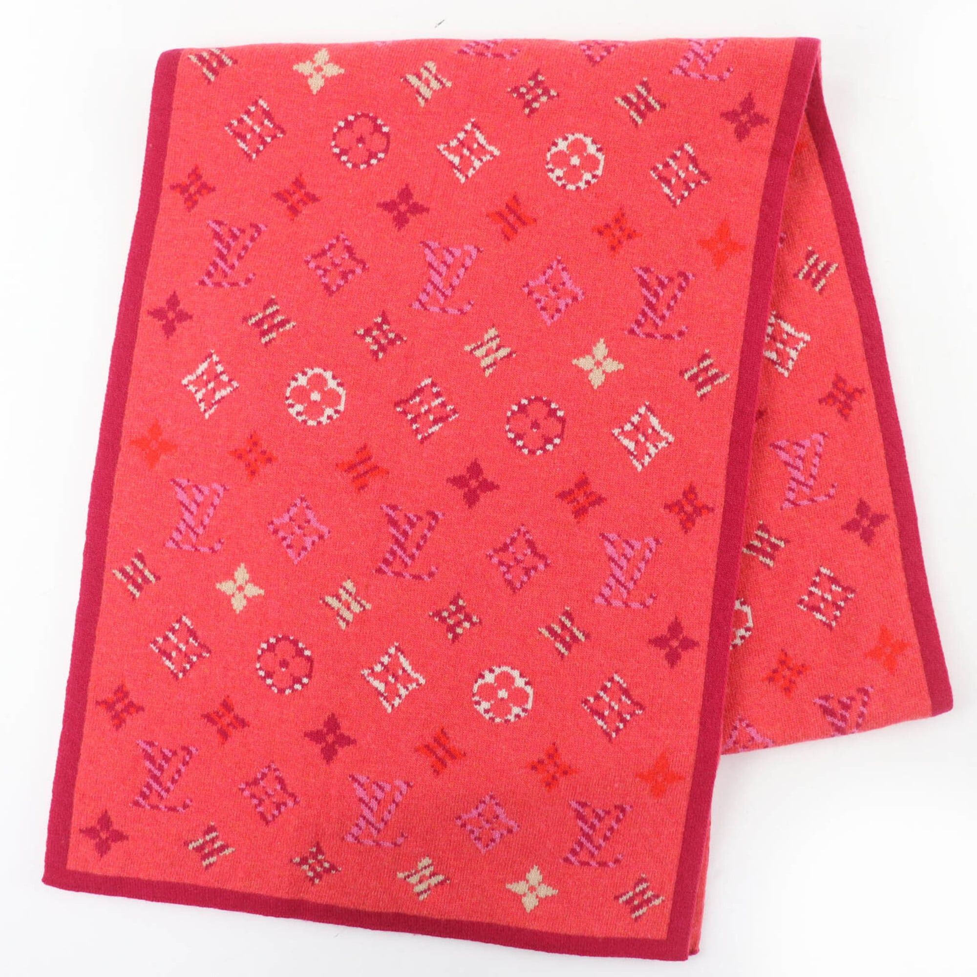 Louis Vuitton LOUIS VUITTON (Louis Vuitton) 2018 model M70876 Echarpe Pop Monogram Wool Cashmere Knit Scarf, Multicolor, with Box, Made in Italy, Authentic, Women's. Size ONE SIZE - 1 Thumbnail