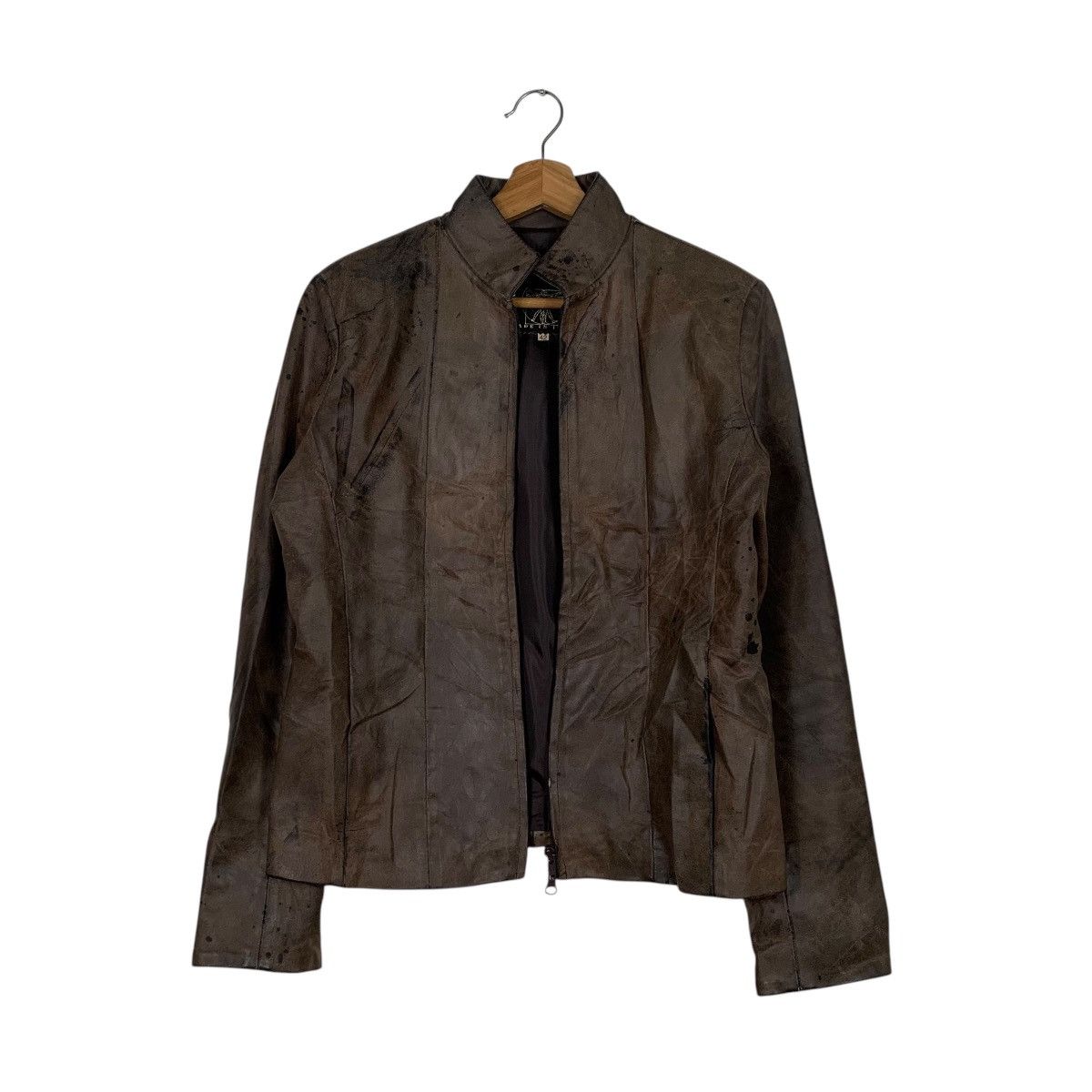 Other Leonardo Da Vinci Crop Leather Jacket Made In Italy Size M / US 6-8 / IT 42-44 - 1 Thumbnail