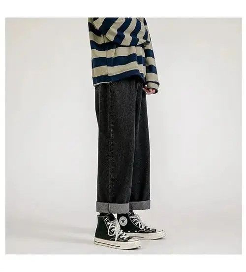 Japanese Brand Black Color Straight-leg Denim Pant Size US 29 - 4 Thumbnail