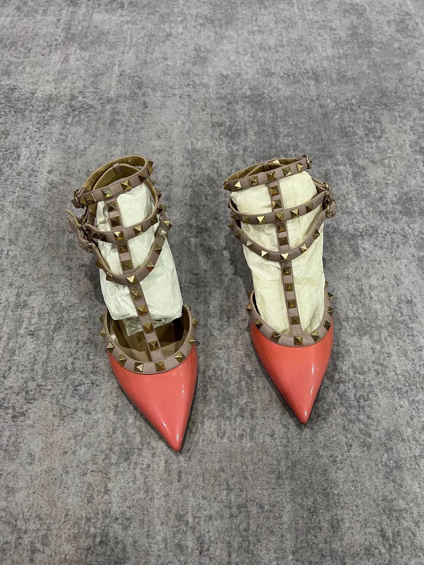 Valentino Valentino Pink Triple-Strap High Heels Size US 7.5 / IT 37.5 - 1 Thumbnail