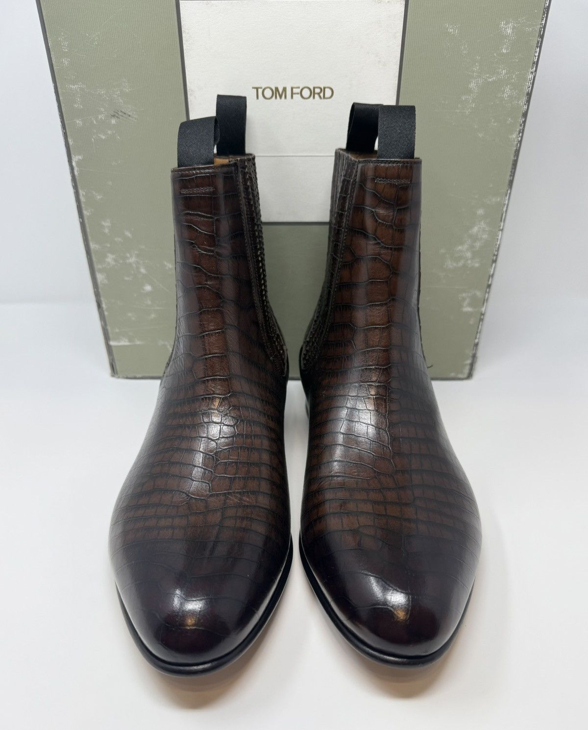 Tom Ford Tom Ford Kurt Alligator Printed Leather Boots Size US 12 / EU 45 - 2 Thumbnail