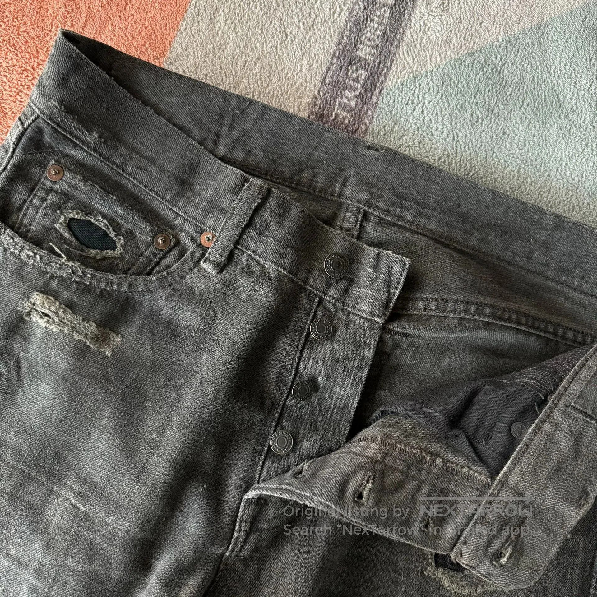 Denim & Supply Ralph Lauren Ralph Lauren Denim Supply Charcoal Patched Jeans. Size US 30 / EU 46 - 6 Thumbnail