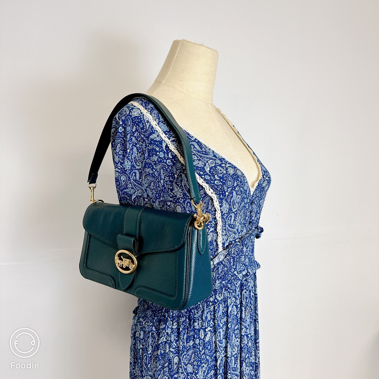 image of Coach 5493 Georgie Shoulder Bag In Peacock in Green, Women's