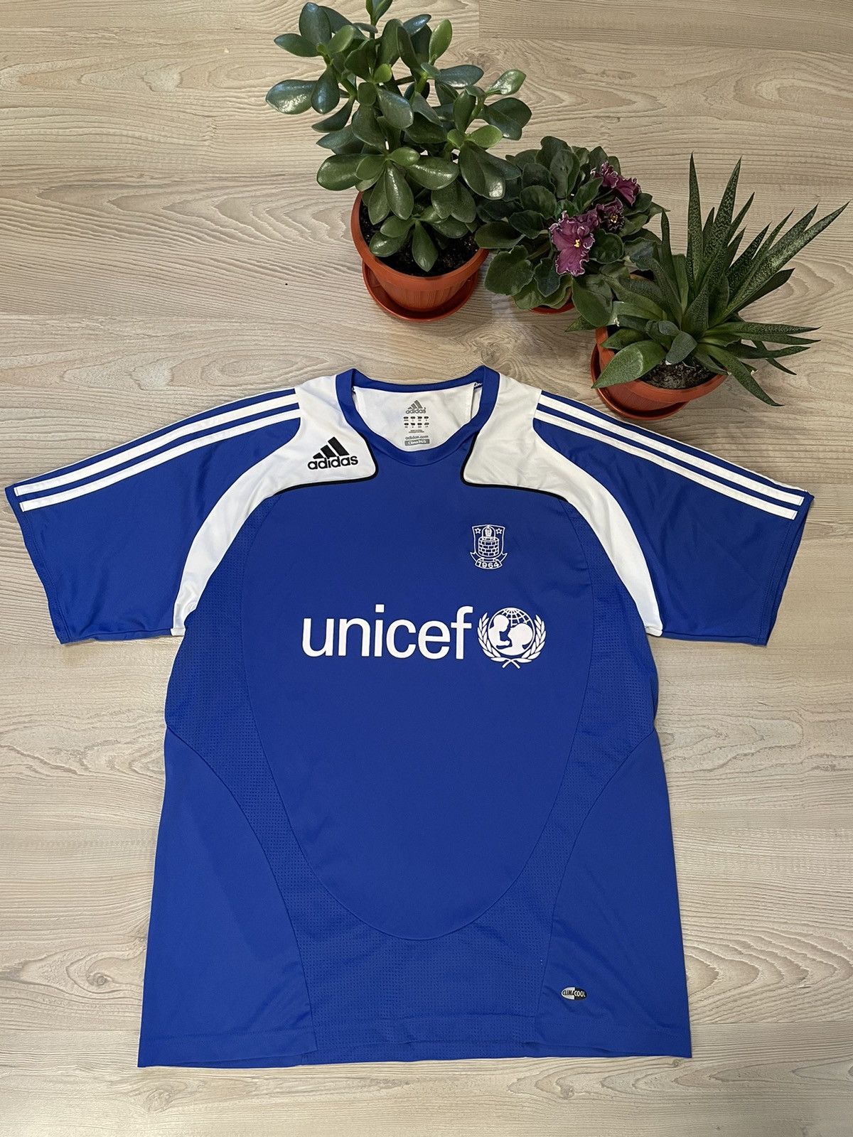 Pre-owned Adidas X Soccer Jersey Adidas Brondby Vintage 2008 Soccer Jersey Large In Blue/white