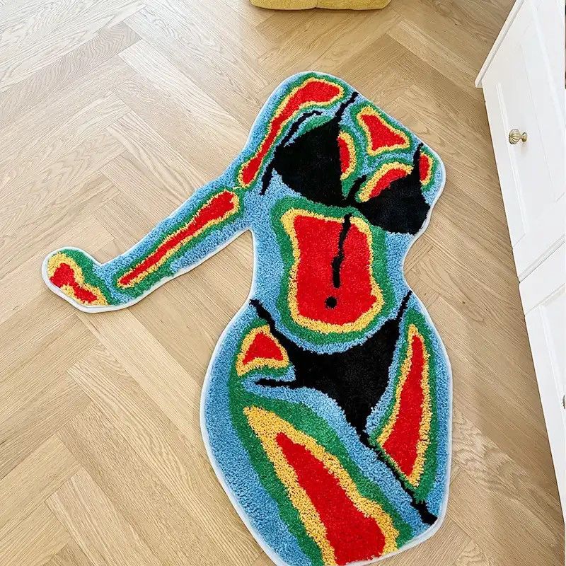 Handmade Female Body Rug Shape Tufted Carpet